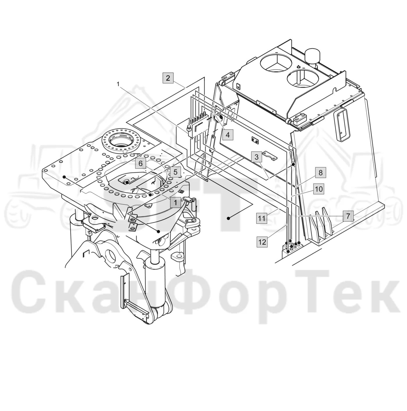 Схема: Valmet / Лесозаготовительные машины / Valmet 901.3 / Valmet 901.3 Ch. 311191- / Valmet 901.3 Ch. 311191- / Каталог запасных частей / шасси / Центральная смазка / Смазка, шасси