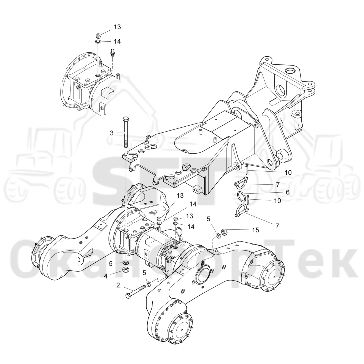 Схема: Valmet / Лесозаготовительные машины / Valmet 921.1 / Valmet 921.1 Ch. 113531- / Valmet 921.1 Ch. 113531- / Каталог запасных частей / Коробка передач / Мост каретки / Агрегат каретки