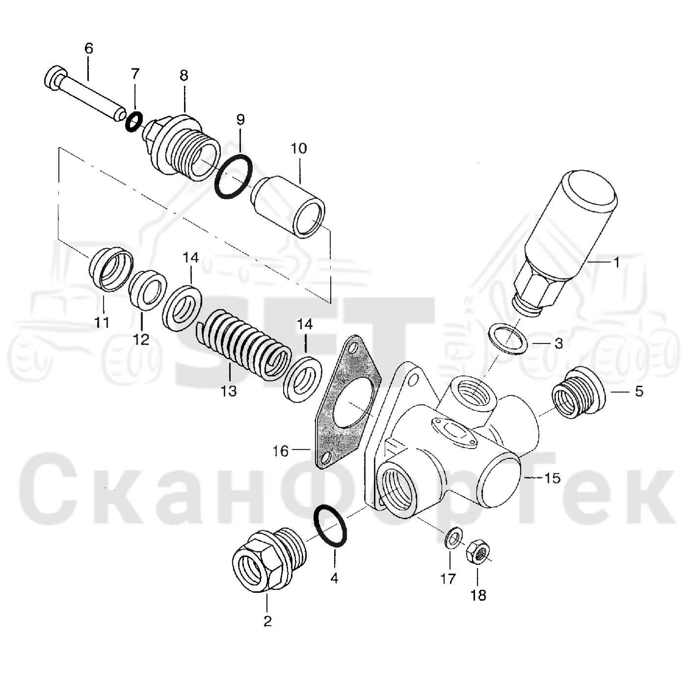 Схема: Valmet / Лесозаготовительные машины / Valmet 921 / Valmet 921 Ch -13270 / Valmet 921 Ch -13270 / Каталог запасных частей / Двигатель / Топливная система / Питающий насос