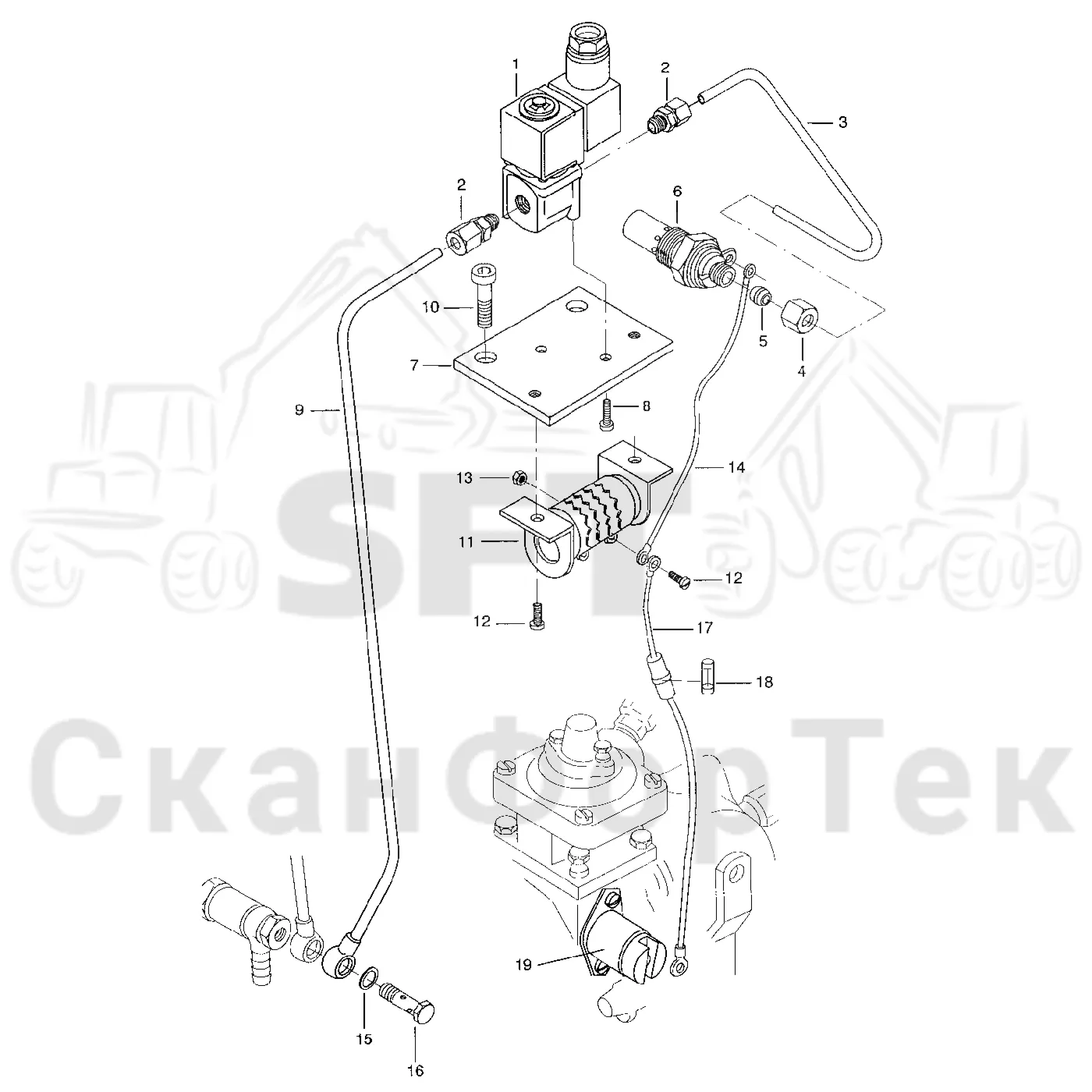 Схема: Valmet / Лесозаготовительные машины / Valmet 921 / Valmet 921 Ch 13271- / Valmet 921 Ch 13271- / Каталог запасных частей / Двигатель / Топливная система / Устройство холодного пуска