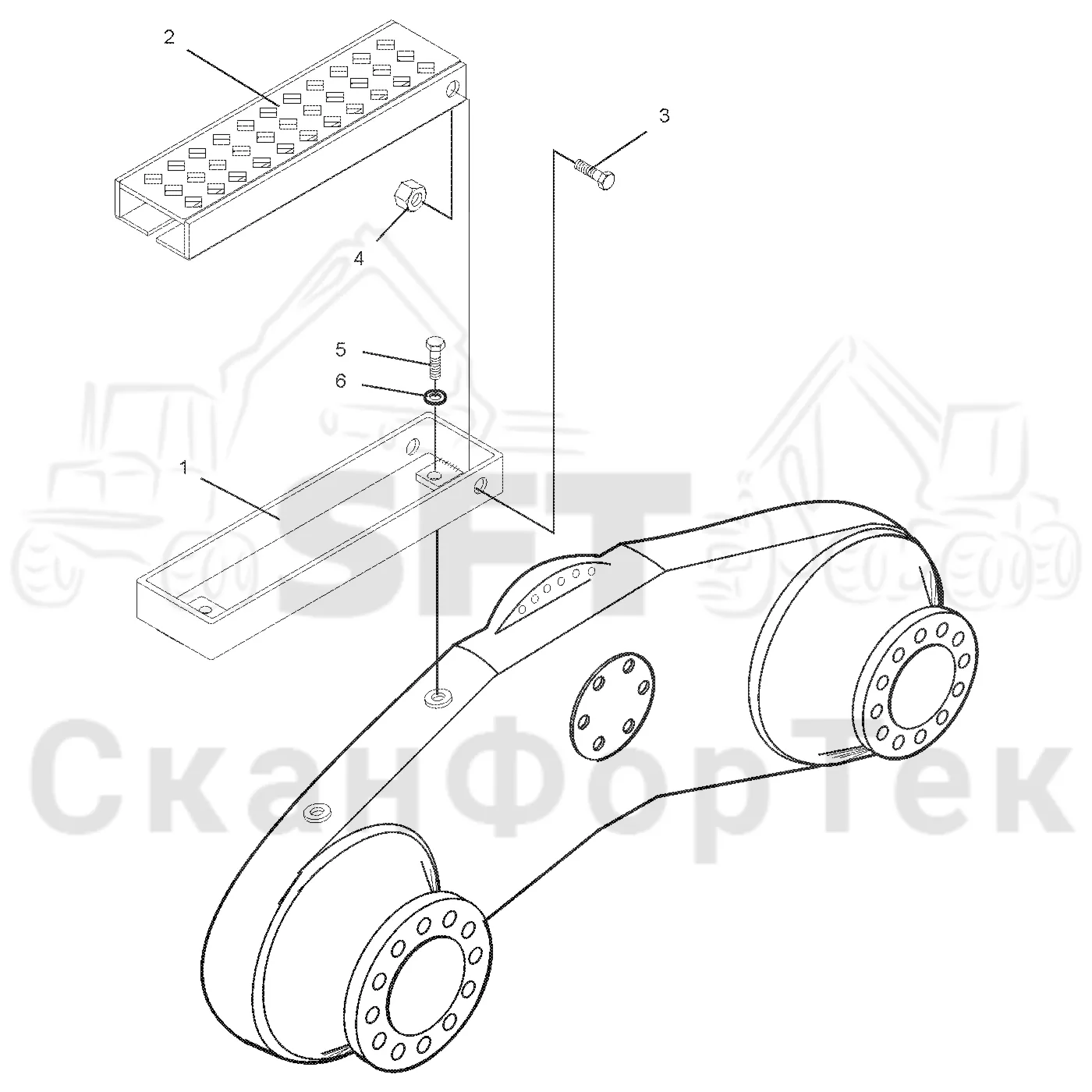 Схема: Valmet / Лесозаготовительные машины / Valmet 921 / Valmet 921 Ch -13270 / Valmet 921 Ch -13270 / Каталог запасных частей / Коробка передач / Мост каретки / Защита от проскальзывания