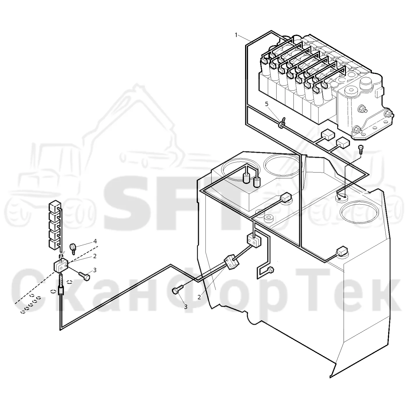Схема: Valmet / Форвардер / Valmet 860.1 / Valmet 860.1 Ch. -115420 / Valmet 860.1 Ch. -115420 / Каталог запасных частей / Гидравлика / Электрический / Комплект электрооборудования клапана