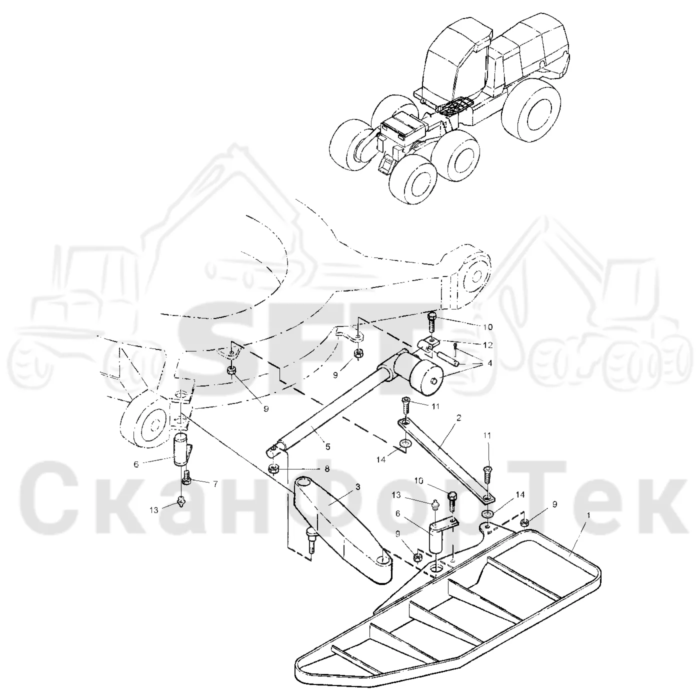 Схема: Valmet / Лесозаготовительные машины / Valmet 921 / Valmet 921 Ch -13270 / Valmet 921 Ch -13270 / Каталог запасных частей / Кабина / Кабина / Платформа