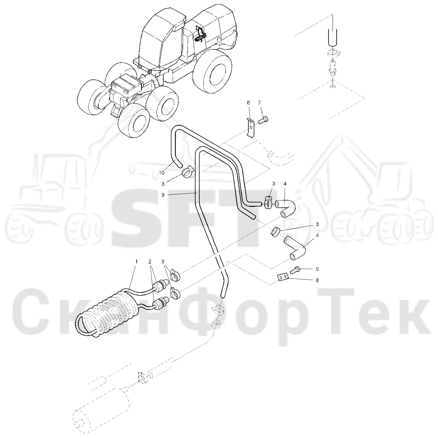 Схема: Valmet / Лесозаготовительные машины / Valmet 921 / Valmet 921 Ch -13270 / Valmet 921 Ch -13270 / Каталог запасных частей / Гидравлика / Бак гидравлики / Подогреватель бака гидравлики