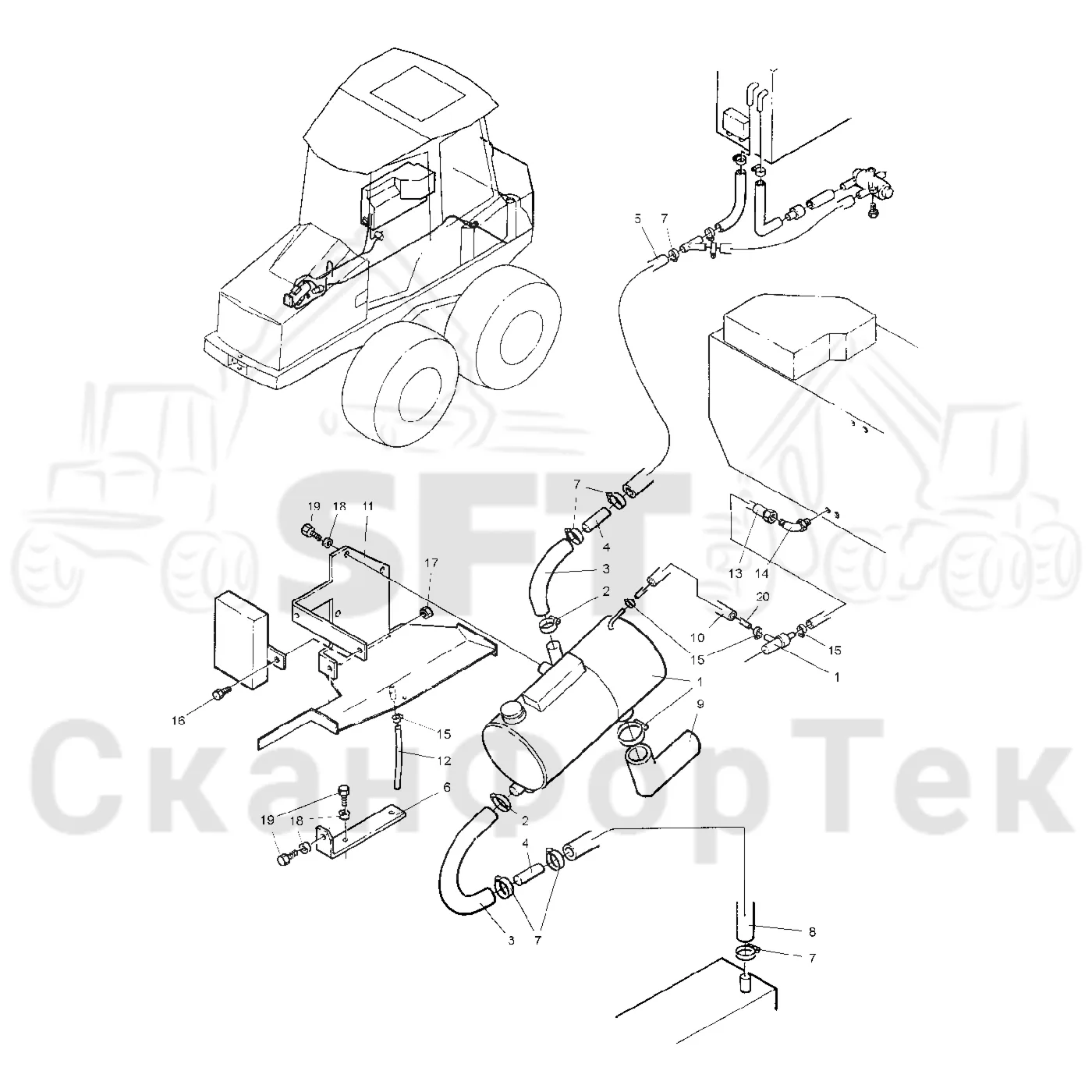 Схема: Valmet / Форвардер / Valmet 840.2 / Valmet 840.2 Ch. 211121- / Valmet 840.2 Ch. 211121- / Каталог запасных частей / Двигатель / Подогреватель / Подогреватель Thermo 90 S