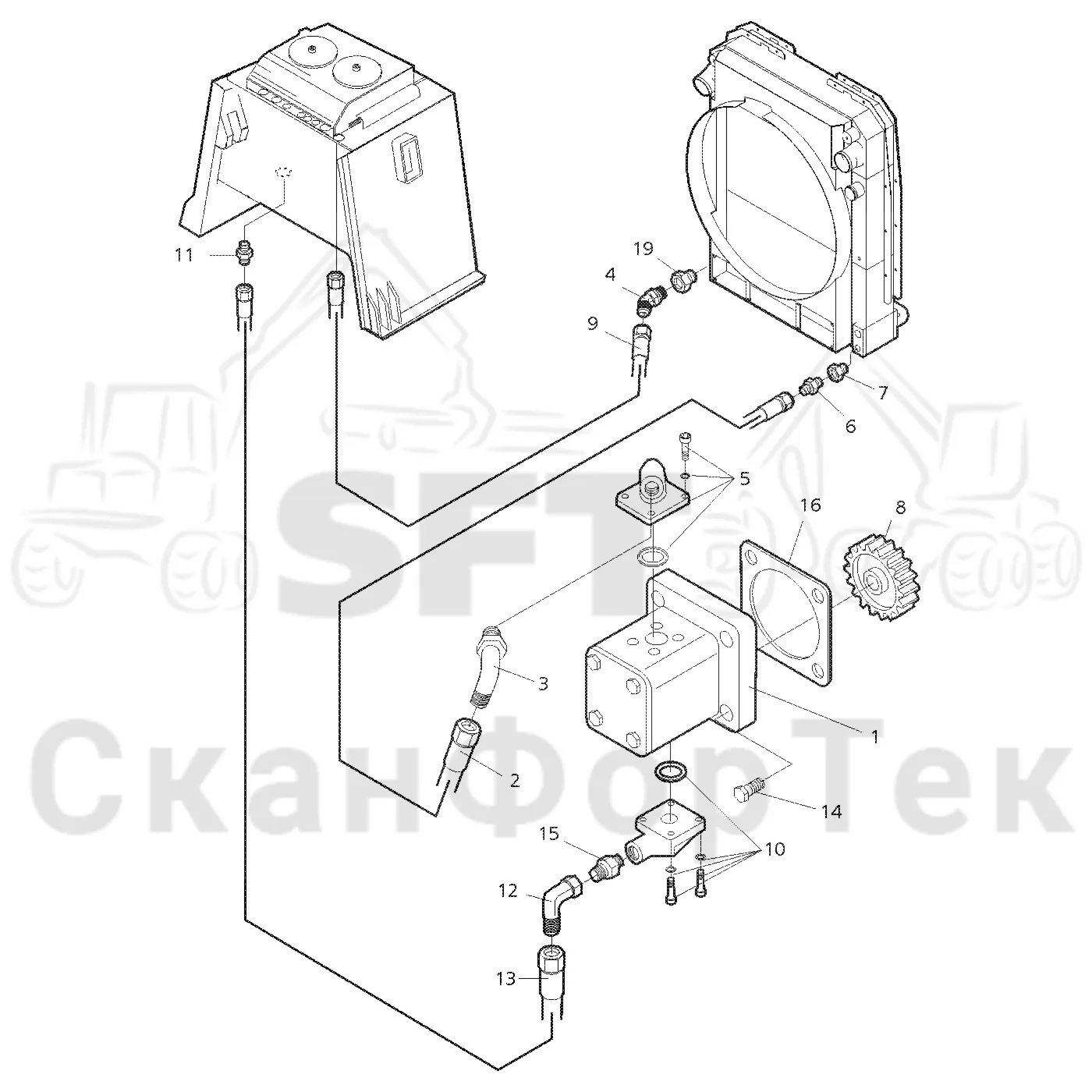 Схема: Valmet / Лесозаготовительные машины / Valmet 921 / Valmet 921 Ch 13271- / Valmet 921 Ch 13271- / Каталог запасных частей / Гидравлика / Система охлаждения масла / Охлаждение смазочного масла для гидравлических систем