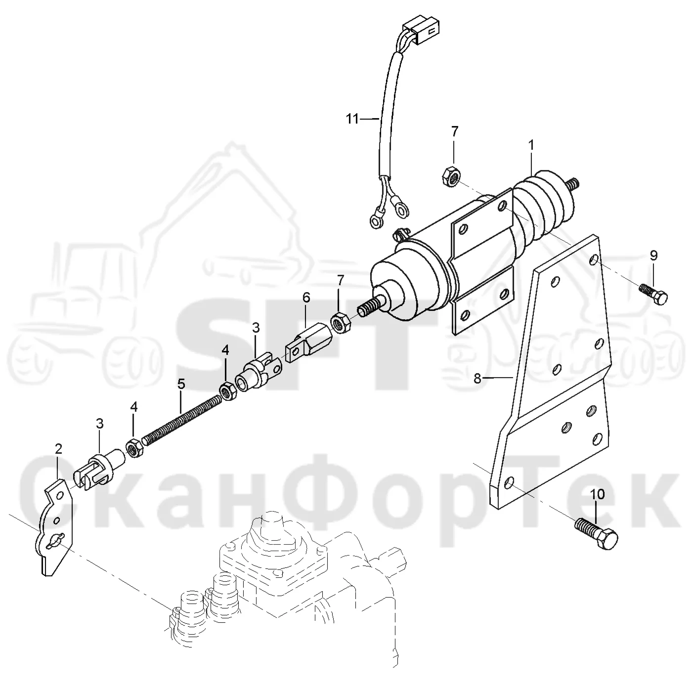 Схема: Valmet / Лесозаготовительные машины / Valmet 921.1 / Valmet 921.1 Ch. 113531- / Valmet 921.1 Ch. 113531- / Каталог запасных частей / Двигатель / Топливная система / Стопорный магнит