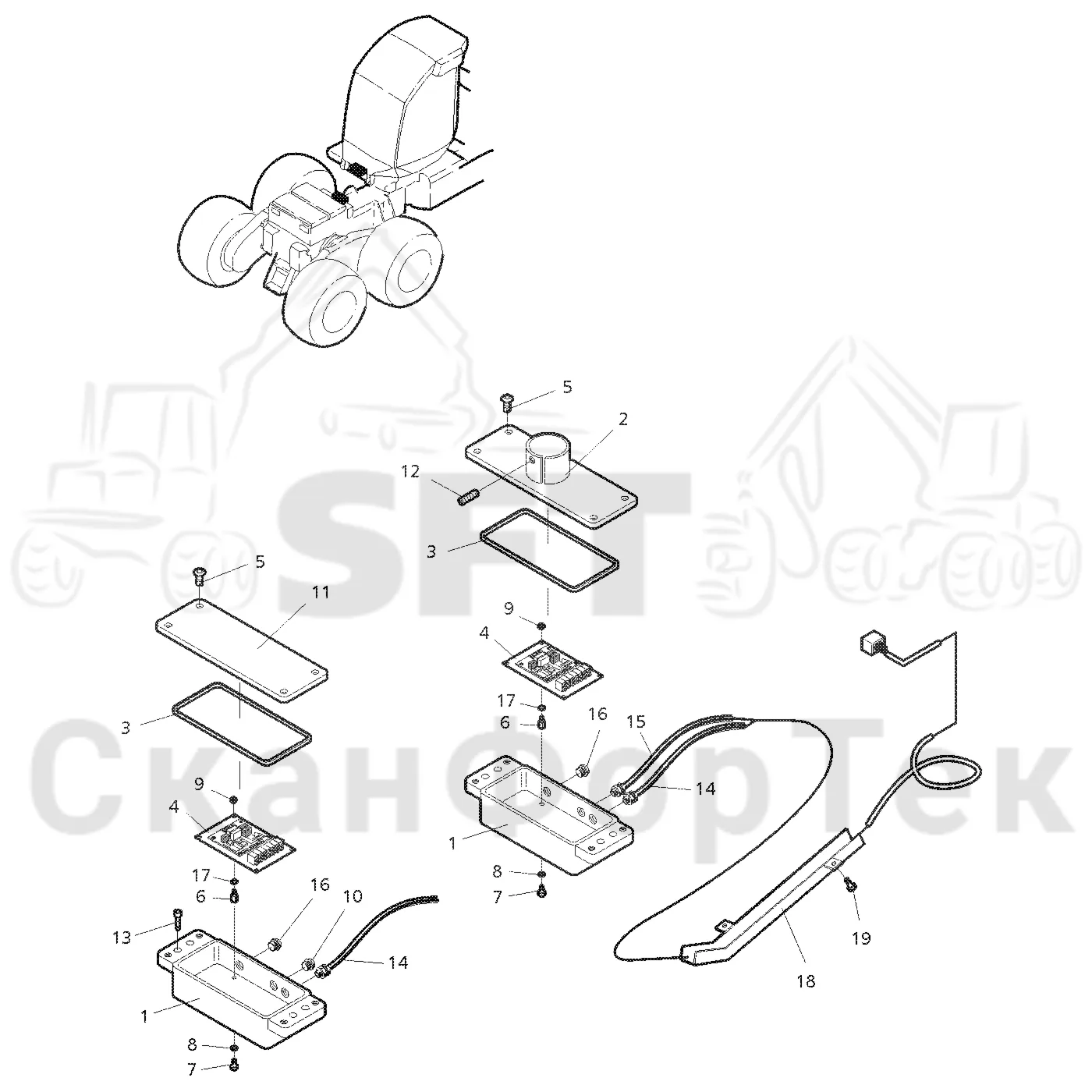 Схема: Valmet / Лесозаготовительные машины / Valmet 921 / Valmet 921 Ch 13271- / Valmet 921 Ch 13271- / Каталог запасных частей / шасси / Автовыравнивание / Датчик автовыравнивания