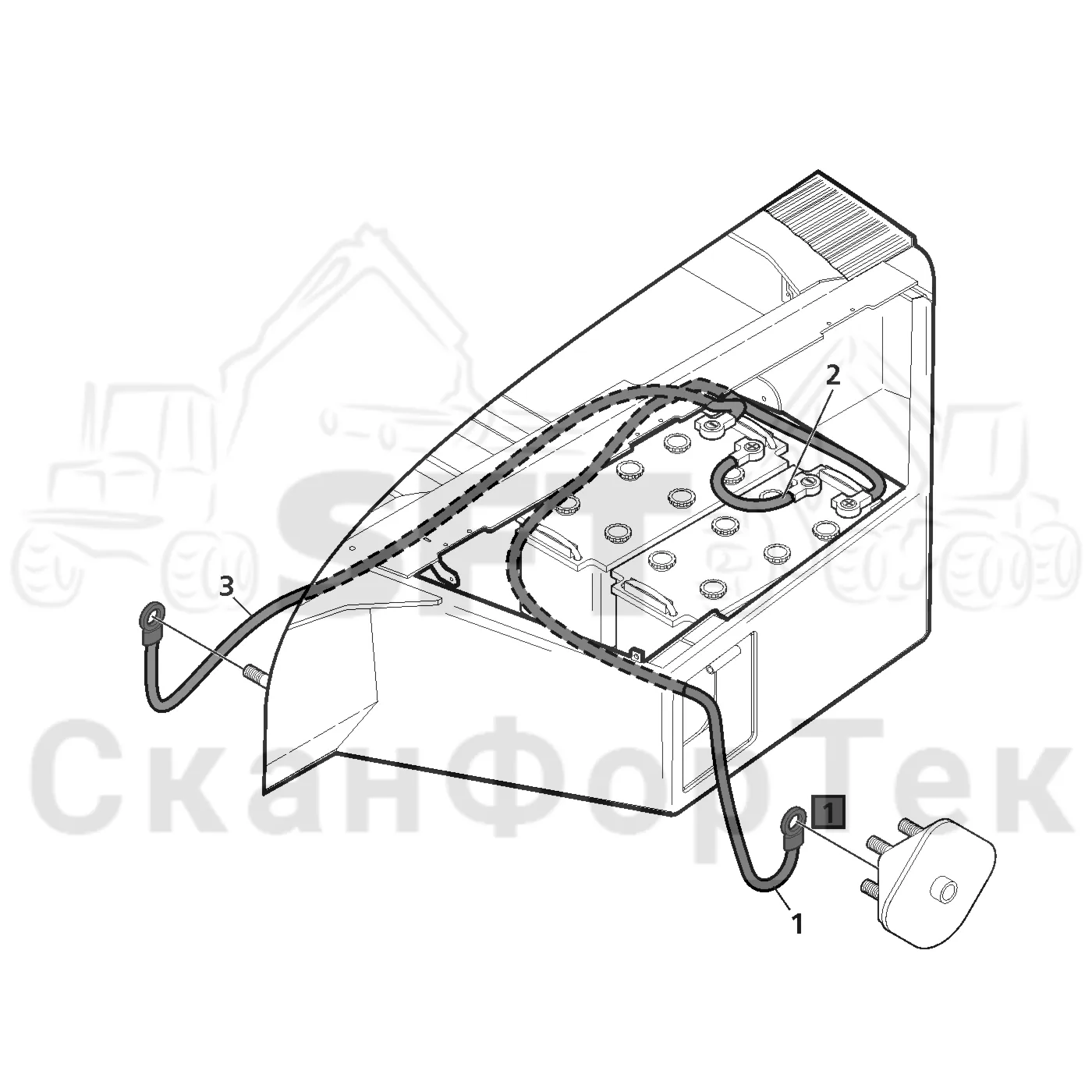 Схема: Valmet / Лесозаготовительные машины / Valmet 941 / Valmet 941 Ch -12070 / Valmet 941 Ch -12070 / Каталог запасных частей / шасси / Электрический Оборудование / Комплект сетевого кабеля