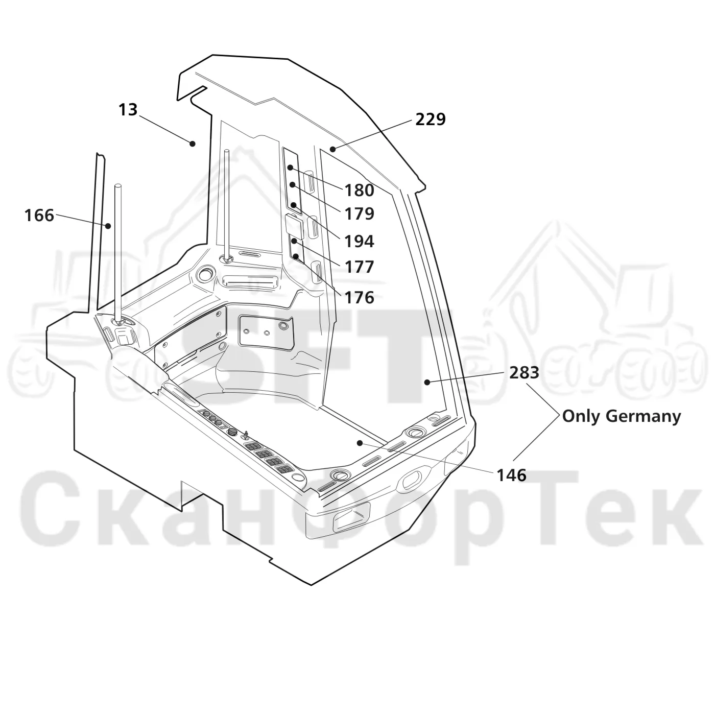 Схема: Valmet / Лесозаготовительные машины / Valmet 941 / Valmet 941 Ch 12071- / Valmet 941 Ch 12071- / Каталог запасных частей / Кабина / Салон / Бирки Норвегия