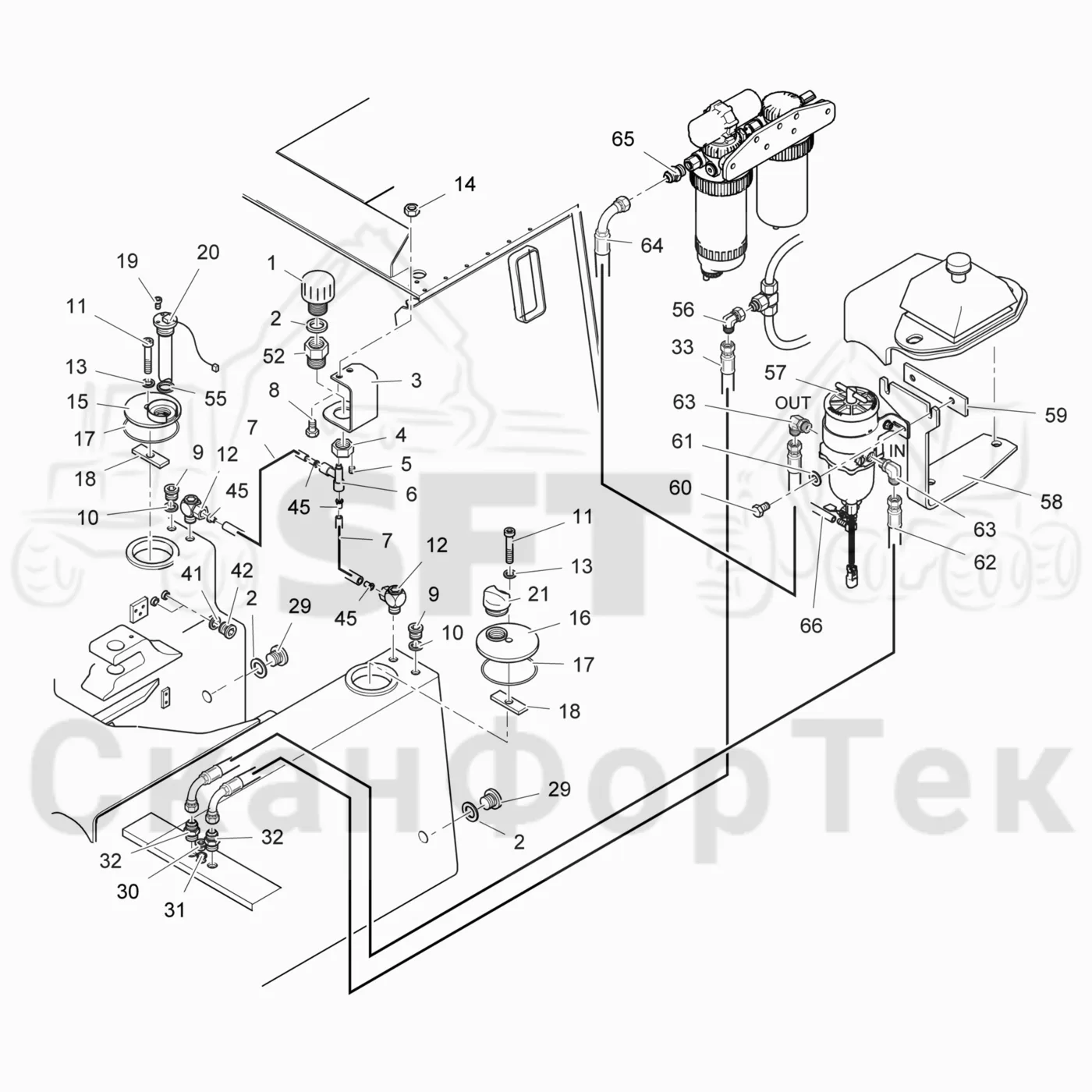 Схема: Valmet / Лесозаготовительные машины / Valmet 941 / Valmet 941 Ch 12071- / Valmet 941 Ch 12071- / Каталог запасных частей / Двигатель / Топливная система / Топливная система Ch. 12221-
