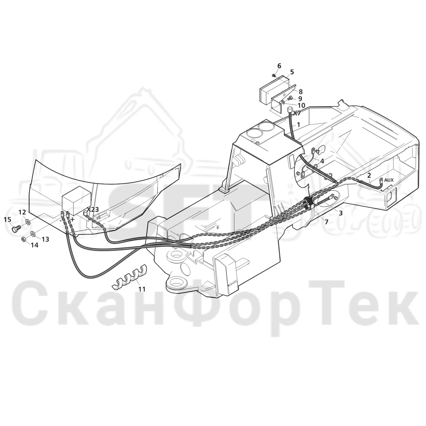 Схема: Valmet / Лесозаготовительные машины / Valmet 941 / Valmet 941 Ch 12071- / Valmet 941 Ch 12071- / Каталог запасных частей / шасси / Электрический Оборудование / Комплект кабелей шасси