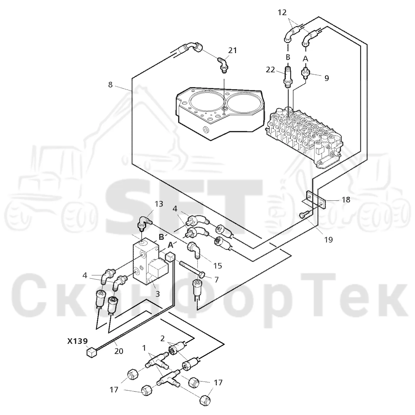 Схема: Valmet / Форвардер / Valmet 860.1 / Valmet 860.1 Ch. -115420 / Valmet 860.1 Ch. -115420 / Каталог запасных частей / шасси / Строгальное лезвие / Строгальное лезвие USA