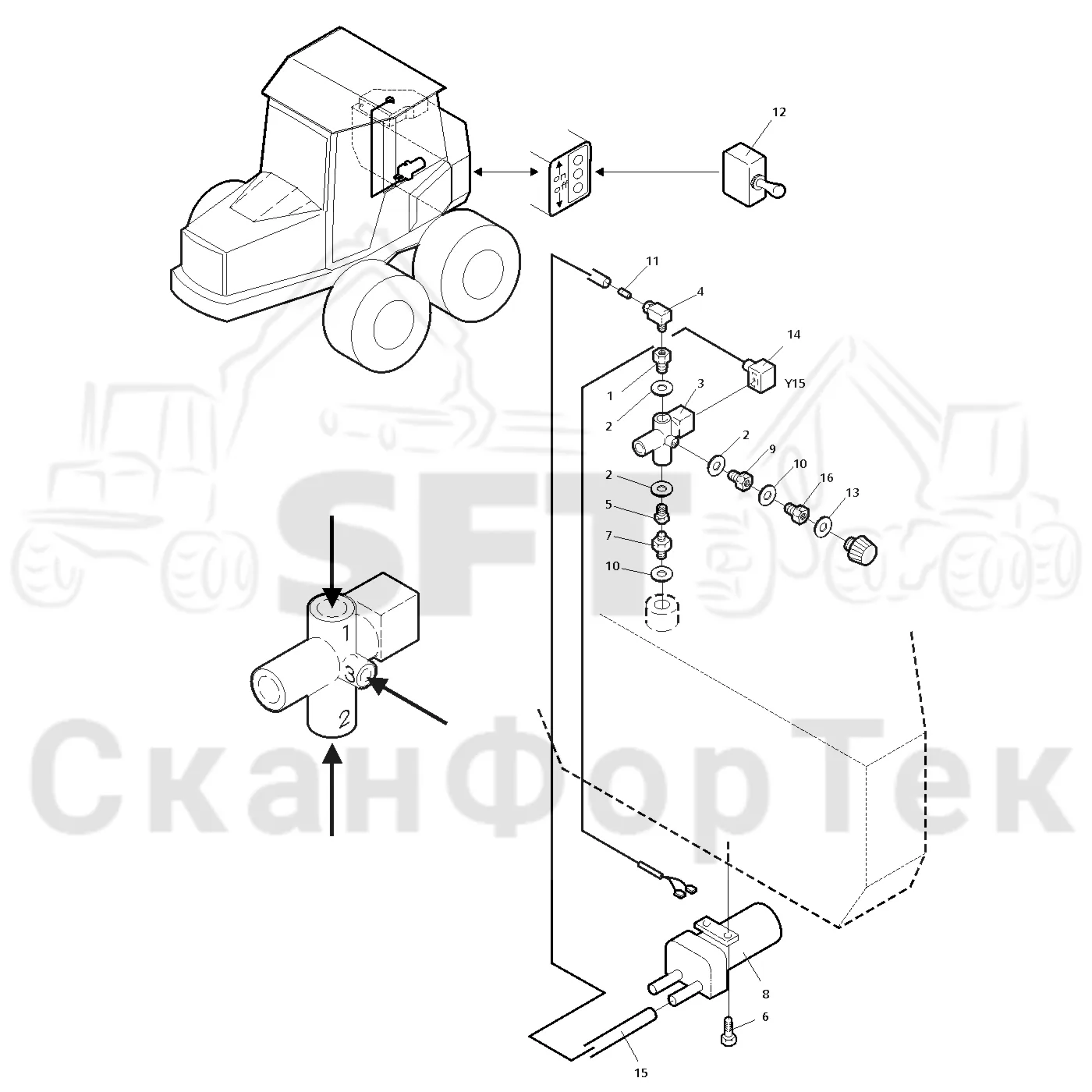 Схема: Valmet / Форвардер / Valmet 890.1 / Valmet 890.1 Ch. 117351-, 119441- / Valmet 890.1 Ch. 117351-, 119 / Каталог запасных частей / Гидравлика / Бак гидравлики / Вакуумный насос