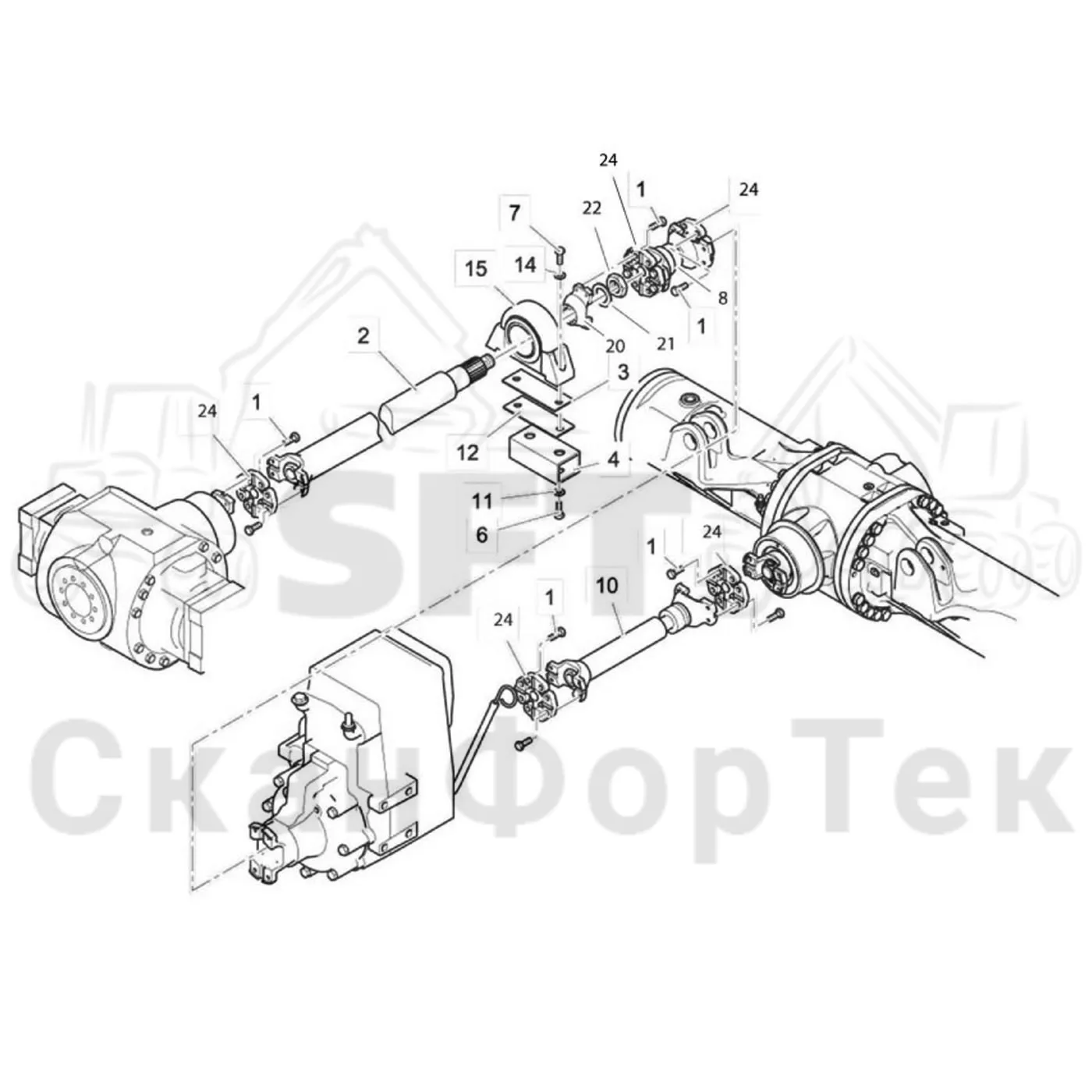 Схема: Valmet / Лесозаготовительные машины / Valmet 901.4 / Valmet 901.4 / Каталог запасных частей / Коробка передач / Силовая трансмиссия / Силовая трансмиссия 9010041179-
