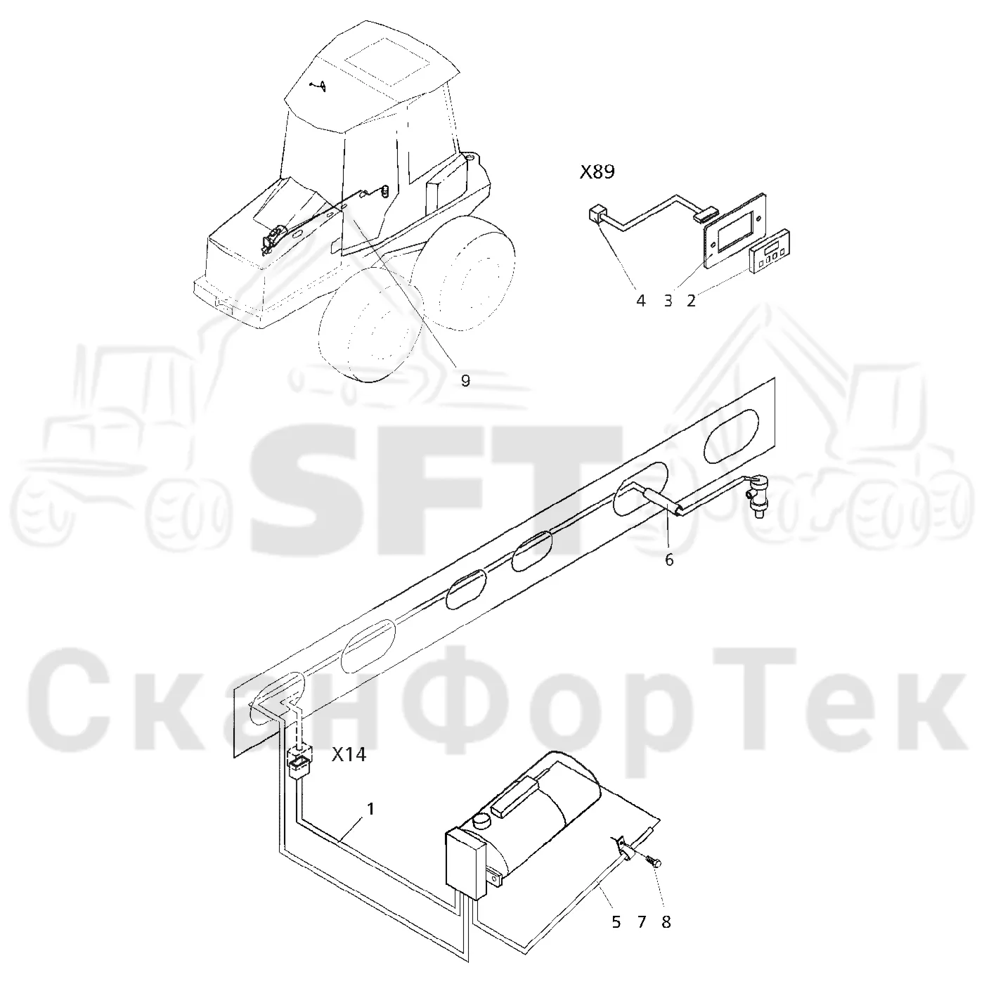 Схема: Valmet / Форвардер / Valmet 860.1 / Valmet 860.1   Ch. 115421- / Valmet 860.1  Ch. 115421- / Каталог запасных частей / Двигатель / Подогреватель / Электрический набор Thermo 90 S