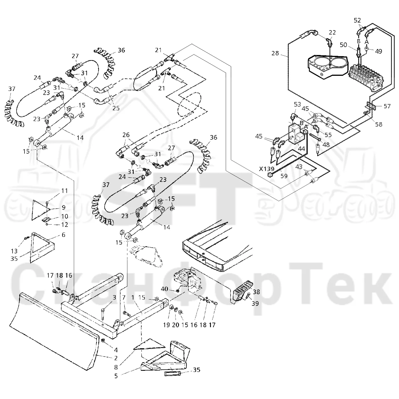 Схема: Valmet / Форвардер / Valmet 860.1 / Valmet 860.1   Ch. 115421- / Valmet 860.1  Ch. 115421- / Каталог запасных частей / шасси / Строгальное лезвие / Строгальное лезвие  115671-