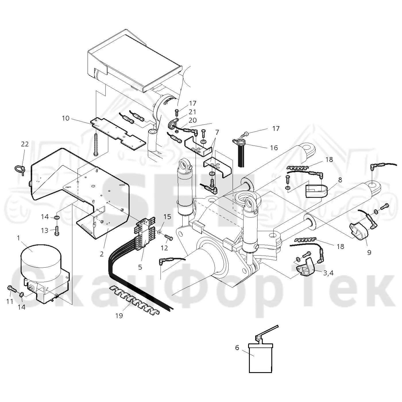 Схема: Valmet / Форвардер / Valmet 860.1 / Valmet 860.1 Ch. 115421- / Valmet 860.1 Ch. 115421- / Каталог запасных частей / шасси / Смазка / Центральная смазка