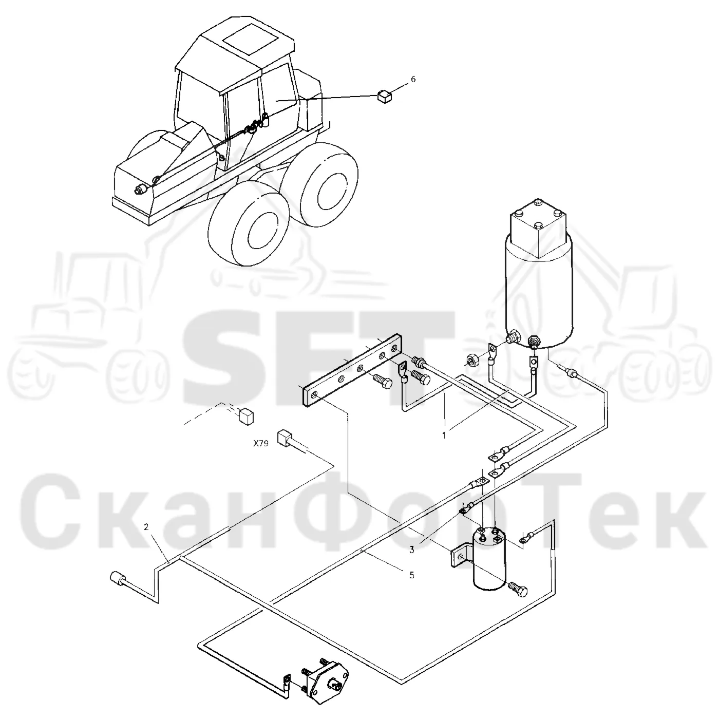 Схема: Valmet / Форвардер / Valmet 860.1 / Valmet 860.1 Ch. -115420 / Valmet 860.1 Ch. -115420 / Каталог запасных частей / Рулевое управление / Аварийное рулевое управление / Аварийное электронное рулевое управление