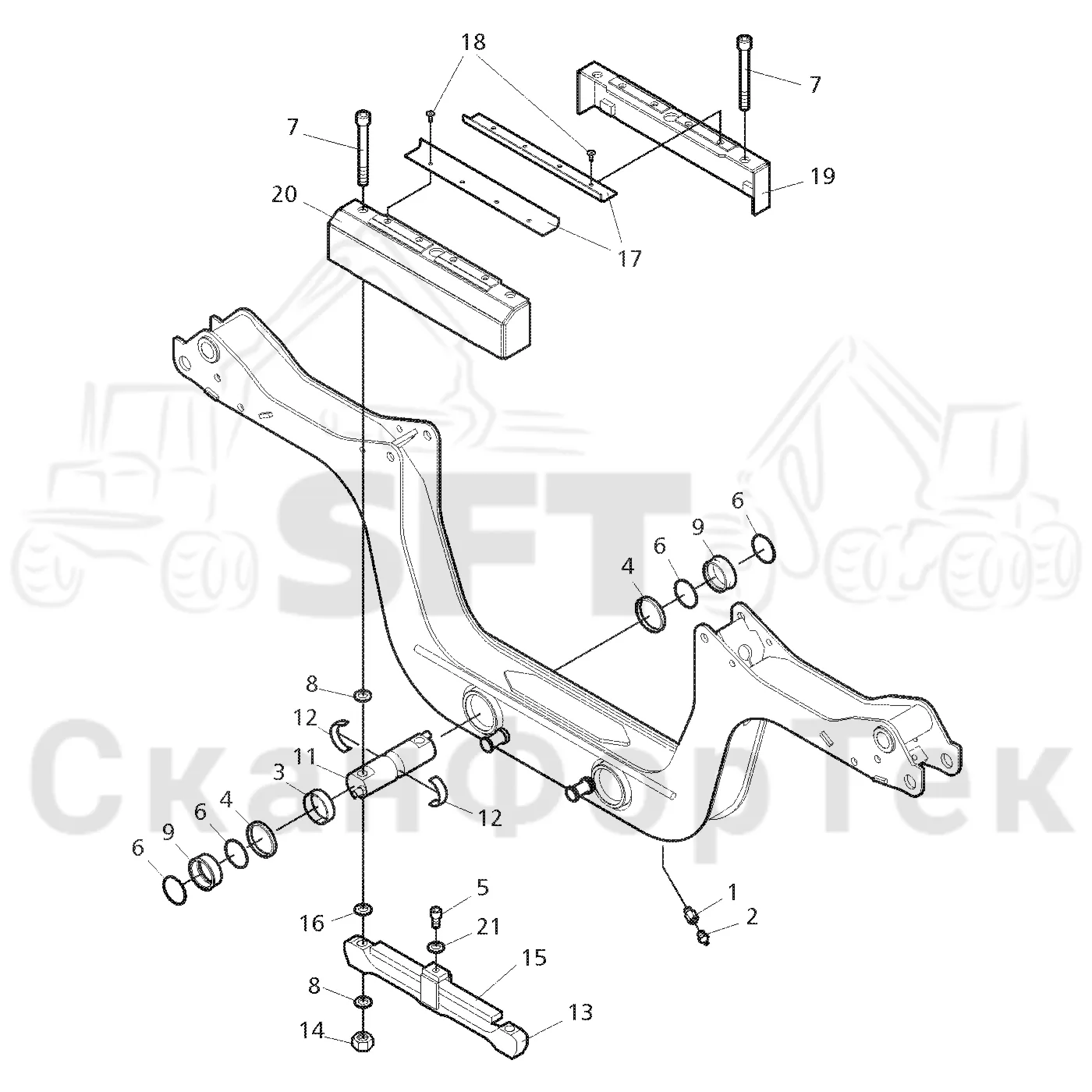 Схема: Valmet / Форвардер / Valmet 860.1 / Valmet 860.1 Ch. 115421- / Valmet 860.1 Ch. 115421- / Каталог запасных частей / шасси / Зона погрузки / Взвешивающее устройство / Датчик LoadFlex
