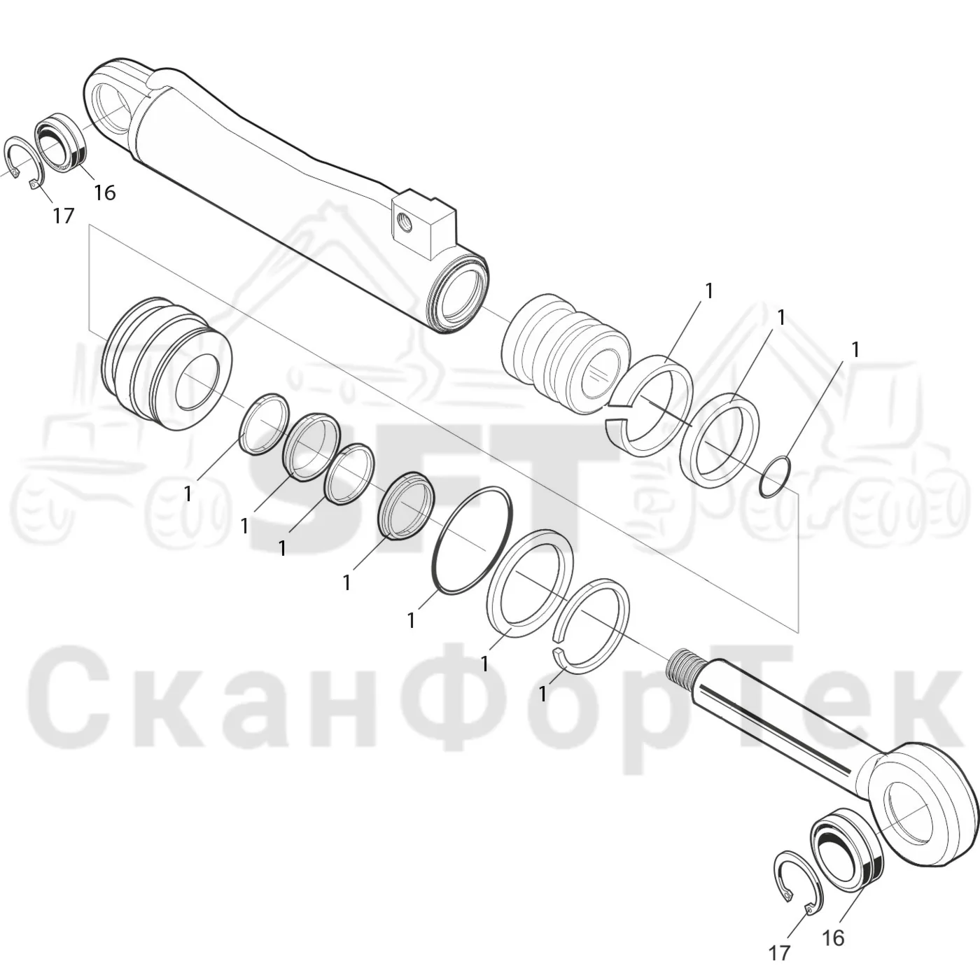 Схема: Valmet / Лесозаготовительные машины / Valmet 921 / Valmet 921 Ch -13270 / Valmet 921 Ch -13270 / Каталог запасных частей / Лесозаготовительное оборудование / Головка лесозаготовительной машины / Valmet 370 / Valmet 370 / Valmet 370 Ch 11601- / Valmet 370 11601- / Каталог запасных частей / Обрезка сучьев / Гидравлический цилиндр