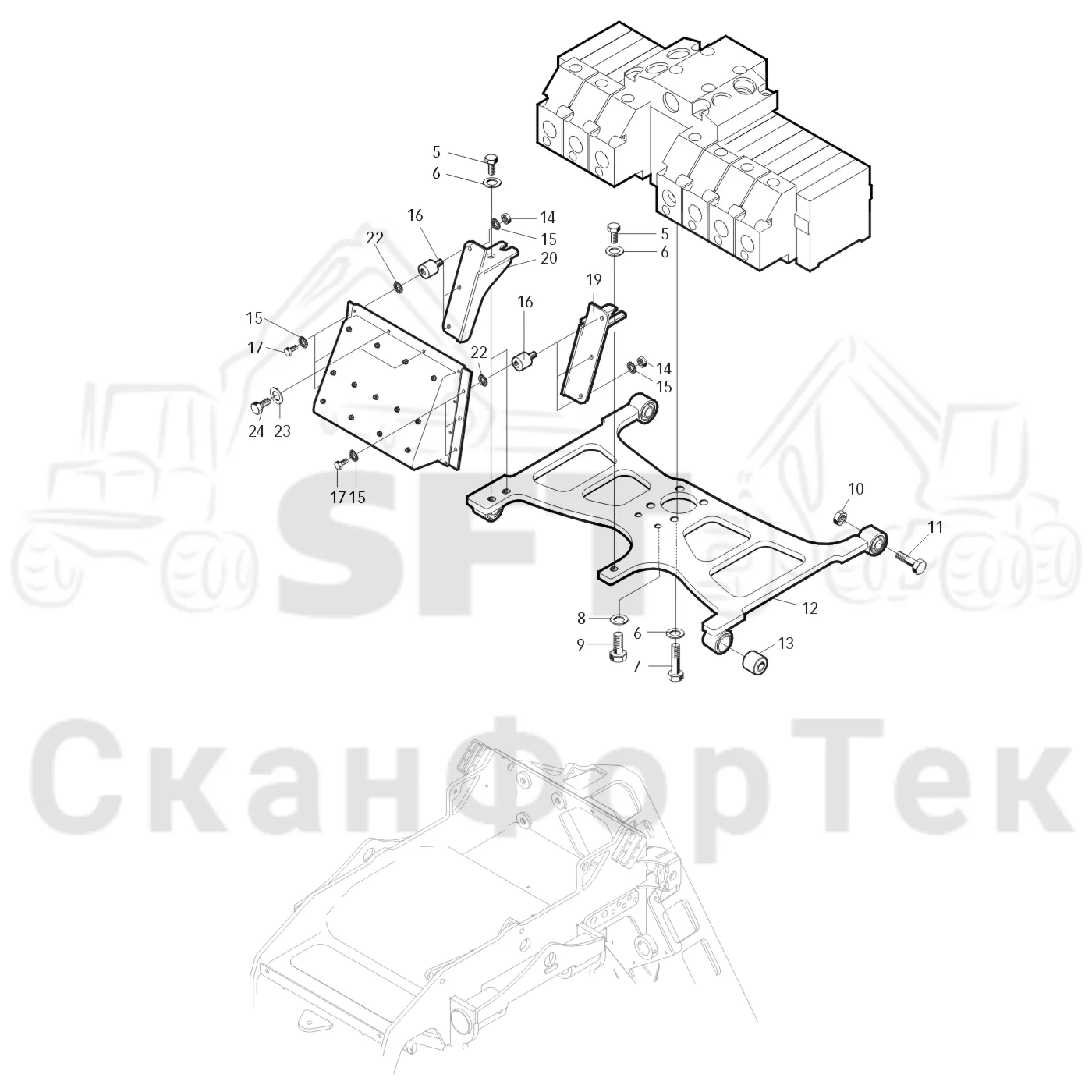 Схема: Valmet / Лесозаготовительные машины / Valmet 921 / Valmet 921 Ch -13270 / Valmet 921 Ch -13270 / Каталог запасных частей / Лесозаготовительное оборудование / Головка лесозаготовительной машины / Valmet 370 / Valmet 370 / Valmet 370 Ch. -11549 / Valmet 370 -11549 / Каталог запасных частей / шасси / Панель клапана