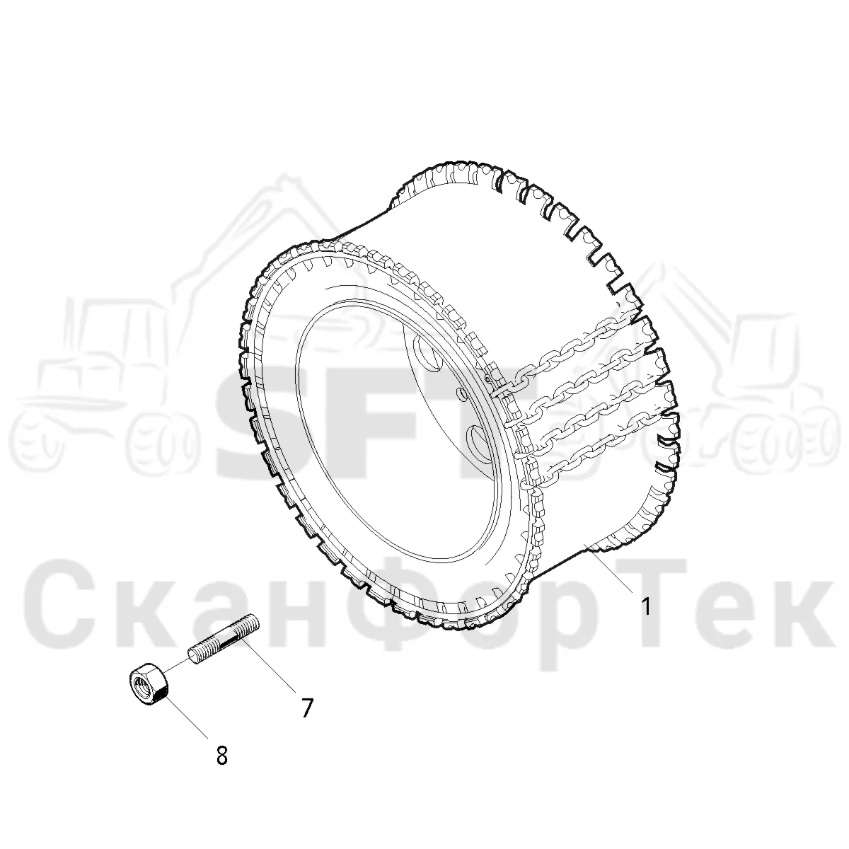 Схема: Valmet / Лесозаготовительные машины / Valmet 921 / Valmet 921 Ch -13270 / Valmet 921 Ch -13270 / Каталог запасных частей / Лесозаготовительное оборудование / Головка лесозаготовительной машины / Valmet 360 / Valmet 360 / Valmet 360 Ch 11541- / Каталог запасных частей / Подача / Подающий ролик