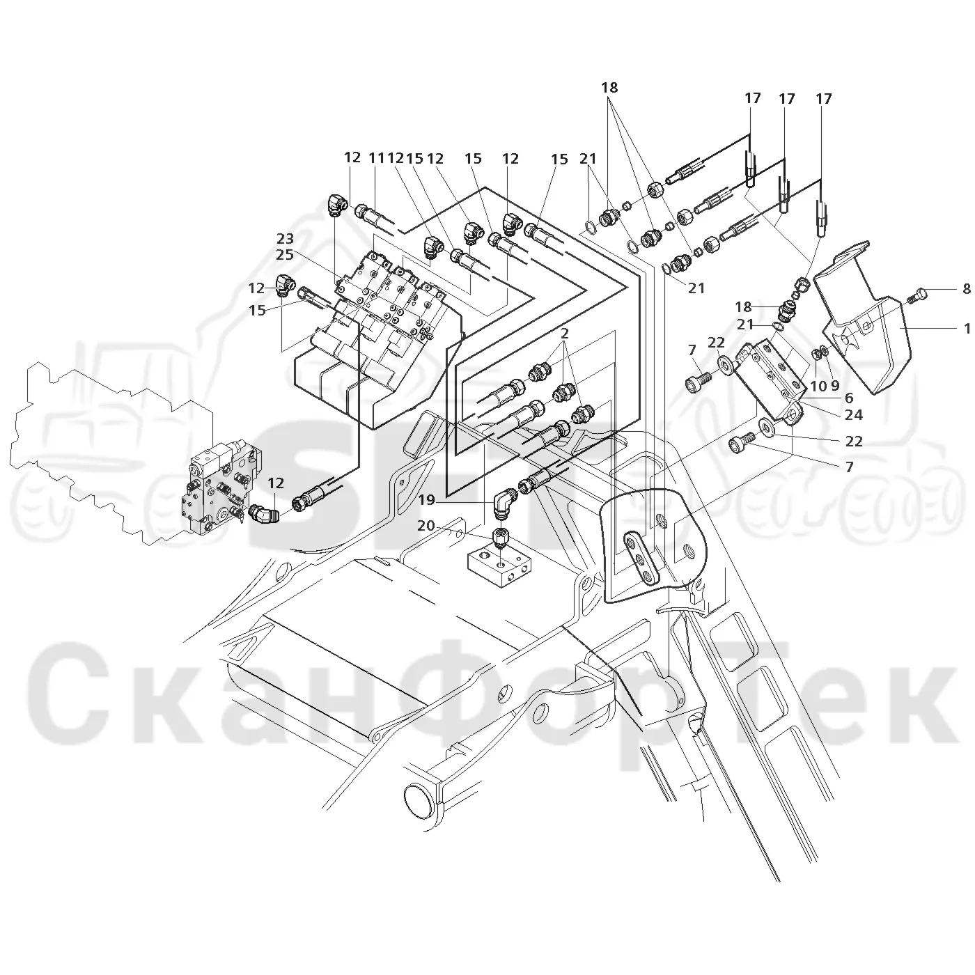 Схема: Valmet / Лесозаготовительные машины / Valmet 921 / Valmet 921 Ch -13270 / Valmet 921 Ch -13270 / Каталог запасных частей / Лесозаготовительное оборудование / Головка лесозаготовительной машины / Valmet 370 / Valmet 370 / Valmet 370   Ch. -11549 / Valmet 370 -11549 / Каталог запасных частей / Резка / Гидравлическое оборудование цветовой маркировки -11429