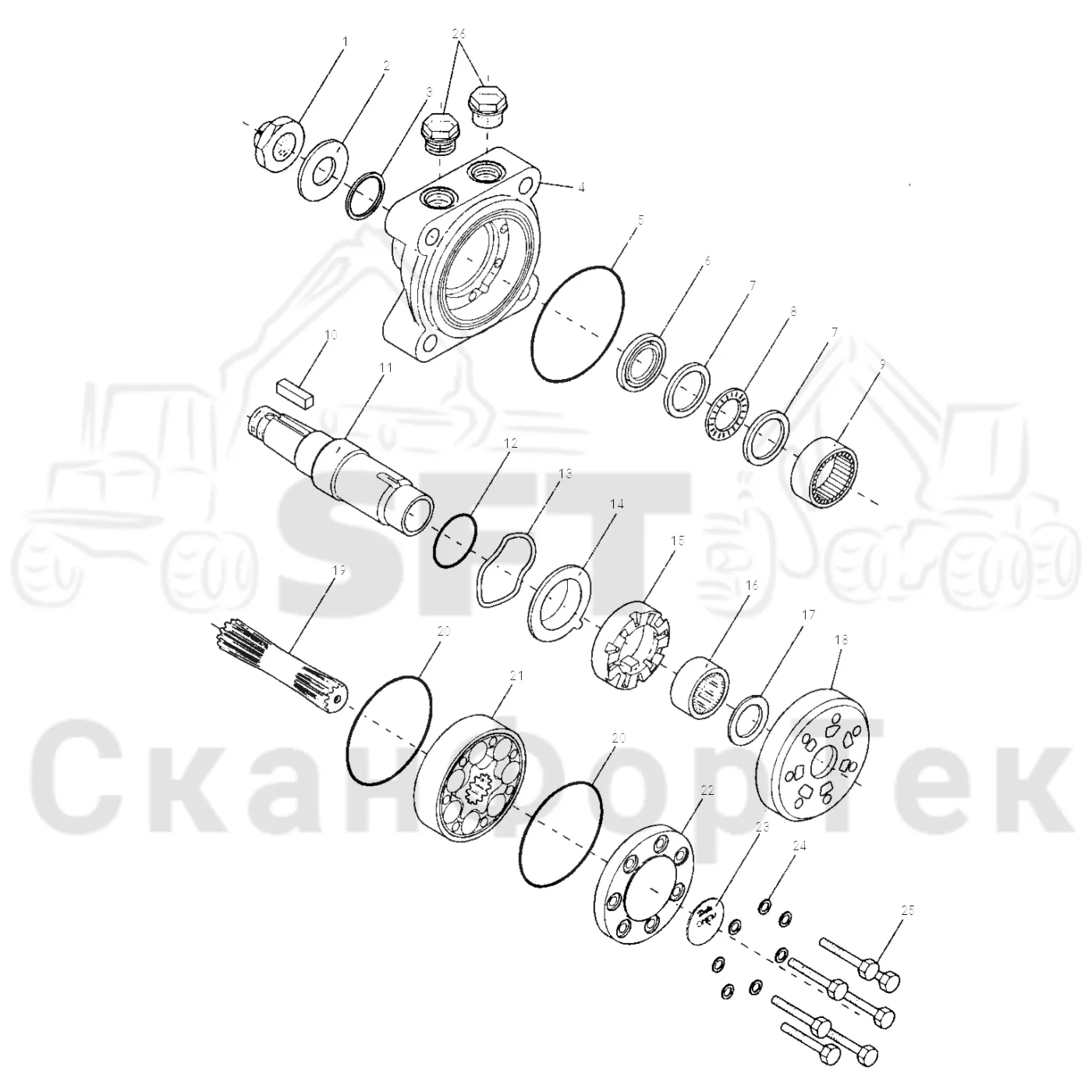 Схема: Valmet / Лесозаготовительные машины / Valmet 921 / Valmet 921 Ch -13270 / Valmet 921 Ch -13270 / Каталог запасных частей / Лесозаготовительное оборудование / Головка лесозаготовительной машины / Valmet 370 / Valmet 370 / Valmet 370 Ch. -11549 / Valmet 370 -11549 / Каталог запасных частей / Поворотные устройства и звенья / Запасные части поворотного устройства