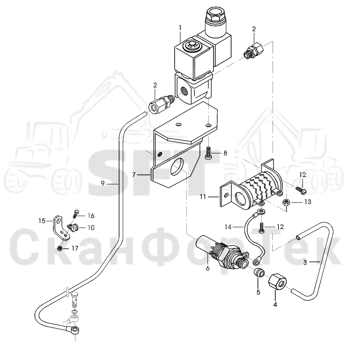Схема: Valmet / Форвардер / Valmet 830 / Valmet 830 / Каталог запасных частей / Двигатель / Топливная система / Устройство холодного пуска / Устройство холодного пуска