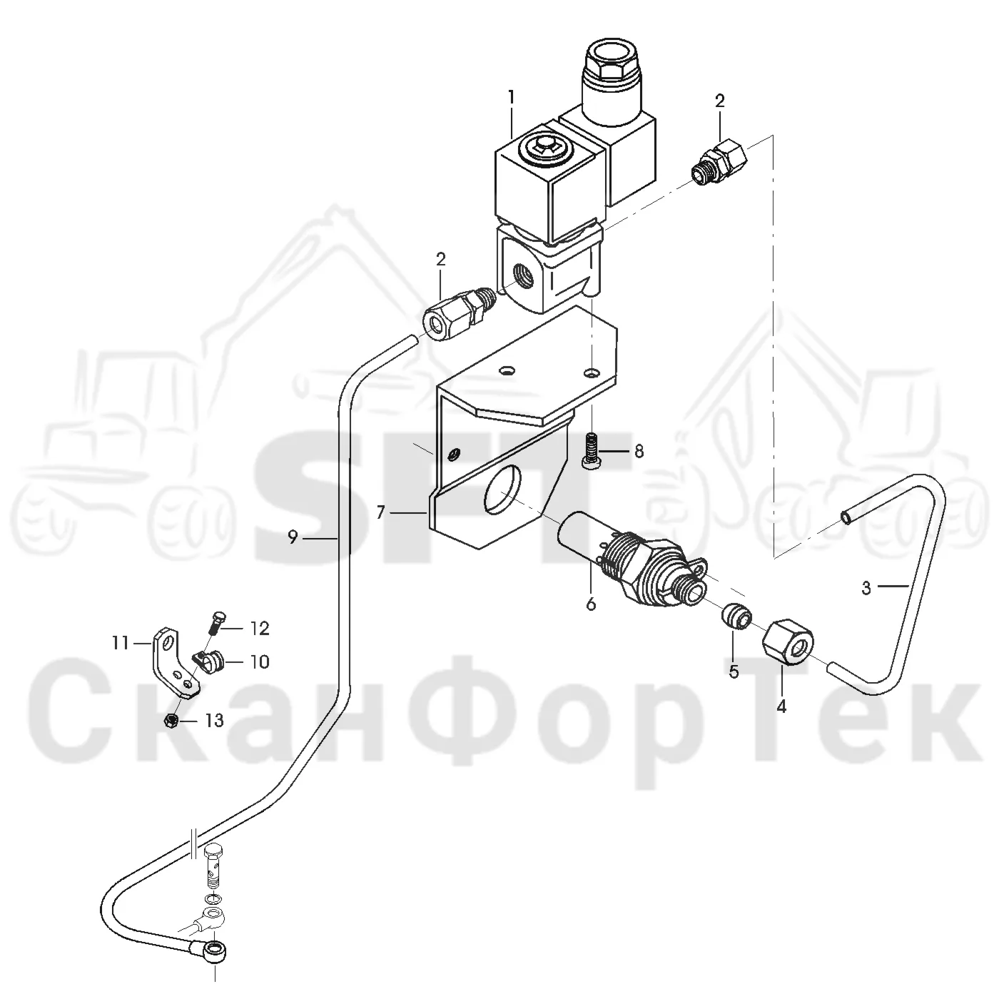 Схема: Valmet / Форвардер / Valmet 830 / Valmet 830 / Каталог запасных частей / Двигатель / Топливная система / Устройство холодного пуска / Устройство холодного пуска