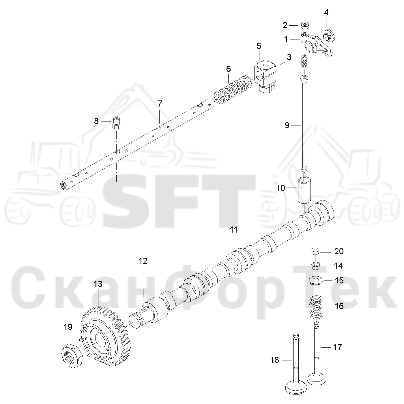 Схема: Valmet / Форвардер / Valmet 830.3 / Valmet 830.3 / Каталог запасных частей / Двигатель / Двигатель -311171 / Блок двигателя / Механизм клапана