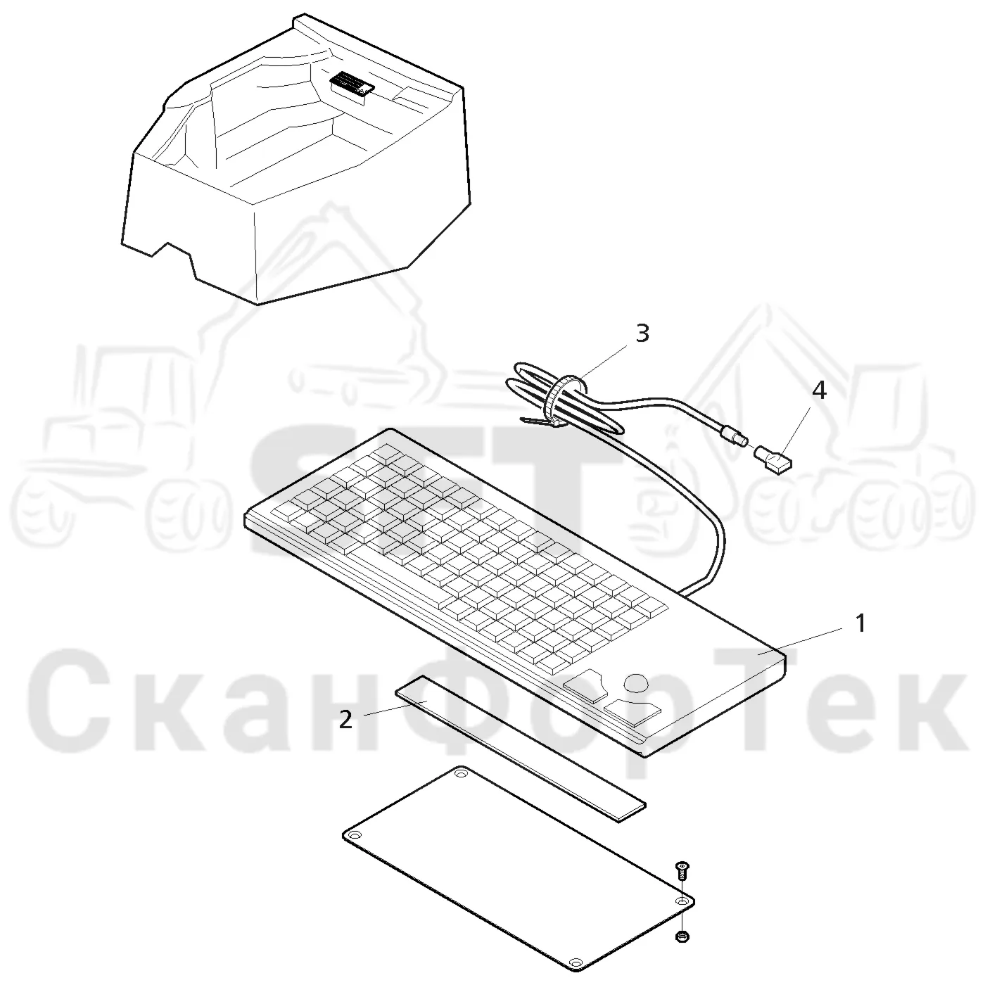 Схема: Valmet / Форвардер / Valmet 840.4 / Valmet 840.4 / Каталог запасных частей / Система управления / Компьютеры / Клавиатура / Клавиатура PC X