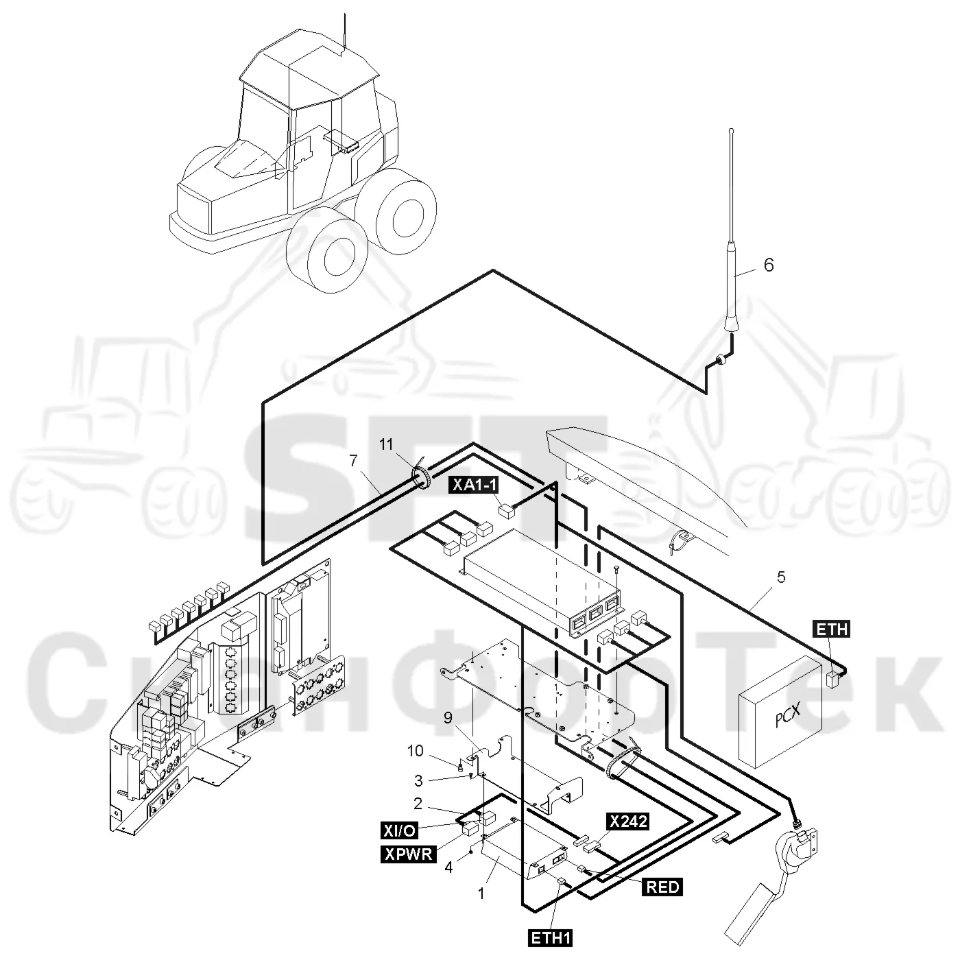 Схема: Valmet / Форвардер / Valmet 840TX / Valmet 840TX / Каталог запасных частей / Система управления / Компьютеры / MaxiFleet / Fortrax CDMA