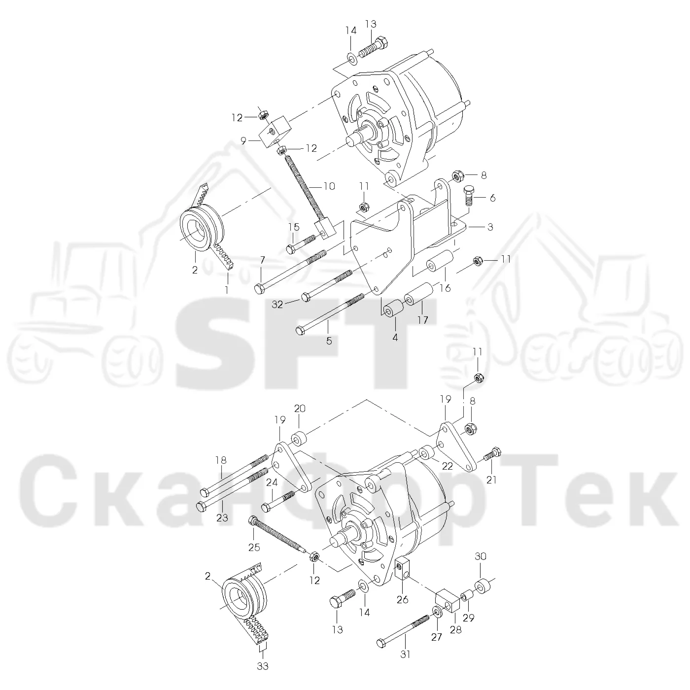 Схема: Valmet / Лесозаготовительные машины / Valmet 901.3 / Valmet 901.3 Ch. 311191- / Valmet 901.3 Ch. 311191- / Каталог запасных частей / Двигатель / Двигатель -311345 / Генератор переменного тока / Генератор переменного тока