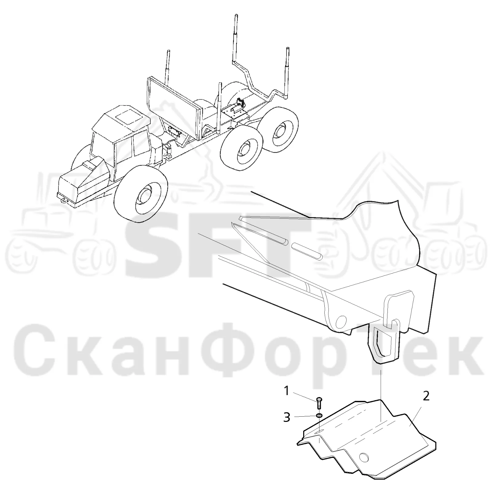 Схема: Valmet / Форвардер / Valmet 840.3 / Valmet 840.3 Ch. -311173 / Valmet 840.3 Ch. -311173 / Каталог запасных частей / шасси / Зона погрузки / Опора подъемного крана с полным приводом / Опора подъемного крана с полным приводом