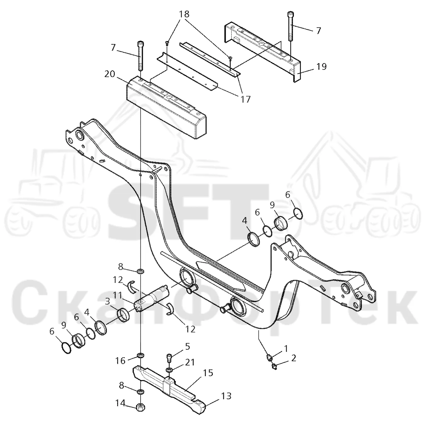 Схема: Valmet / Форвардер / Valmet 890.1 / Valmet 890.1 Ch. 117351-, 119441- / Valmet 890.1 Ch. 117351-, 119 / Каталог запасных частей / шасси / Зона погрузки / Взвешивающее устройство / Датчик LoadFlex