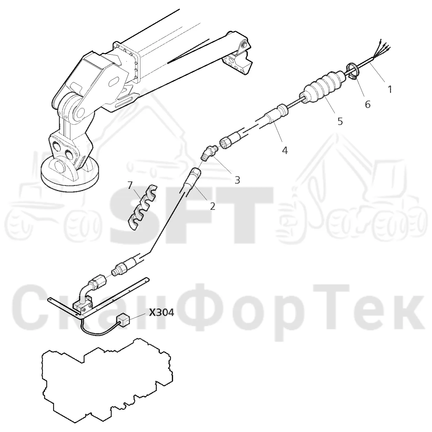 Схема: Valmet / Лесозаготовительные машины / Valmet 901.3 / Valmet 901.3 Ch -311190 / Valmet 901.3 Ch -311190 / Каталог запасных частей / Лесозаготовительное оборудование / Головка лесозаготовительной машины / Valmet 350 / Каталог запасных частей / Поворотные устройства и звенья / Подъемный кран и головка / Crane-head CRH 18 electric / Crane-head CRH 18 electric