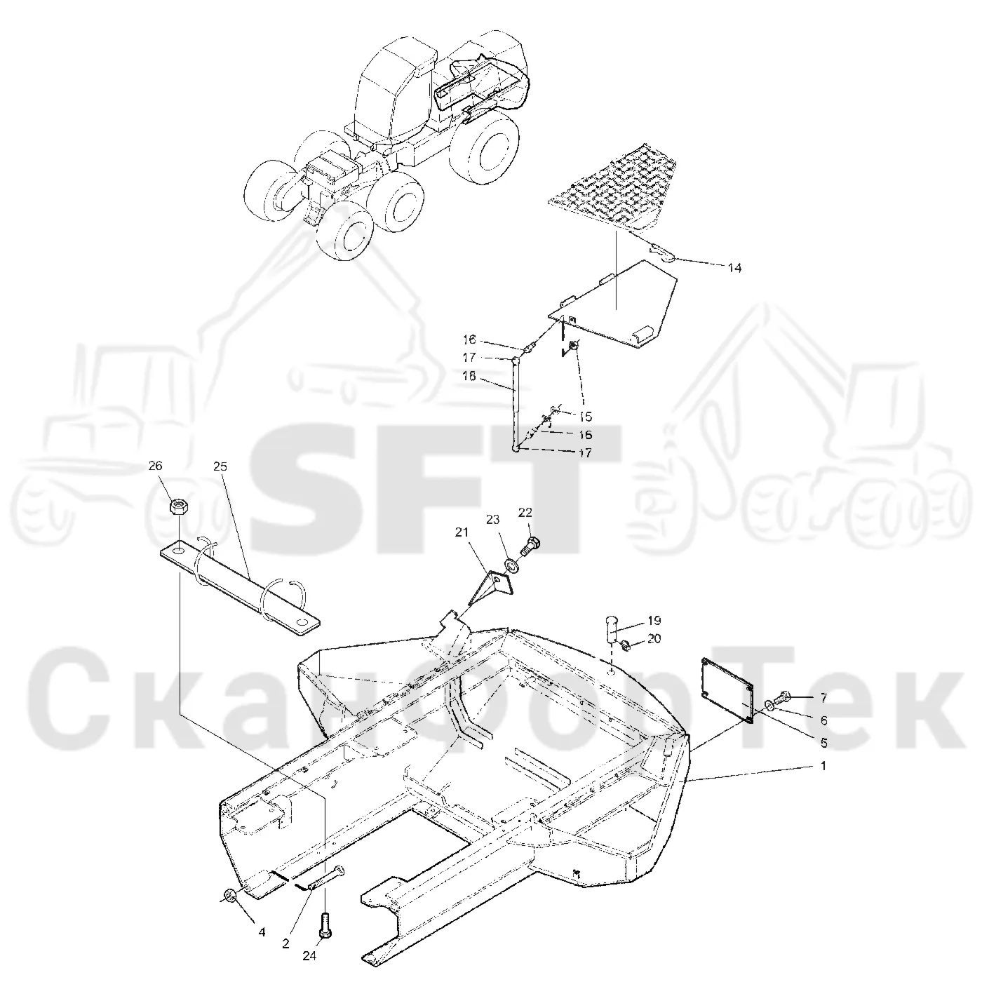 Схема: Valmet / Лесозаготовительные машины / Valmet 921 / Valmet 921 Ch 13271- / Valmet 921 Ch 13271- / Каталог запасных частей / шасси / Рамы / Рама, задняя