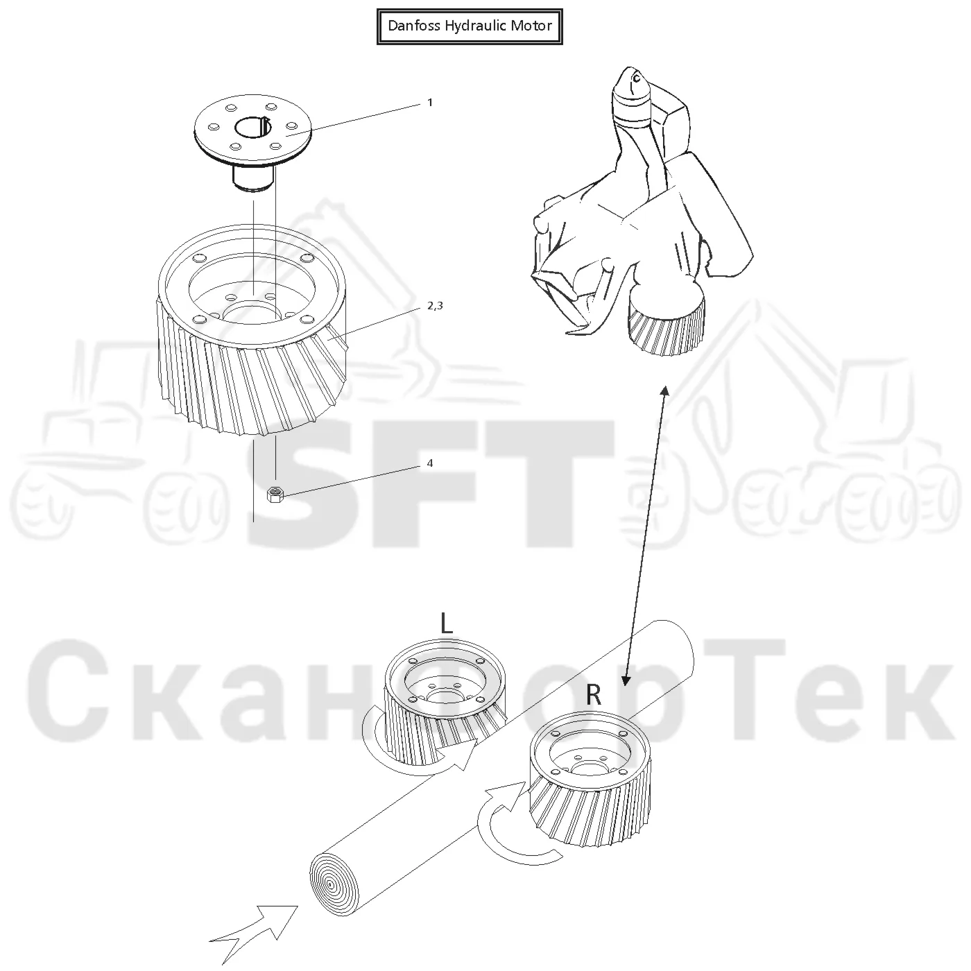 Схема: Valmet / Лесозаготовительные машины / Valmet 911.1 / Valmet 911.1 Ch -113010 / Valmet 911.1 Ch. -113010 / Каталог запасных частей / Лесозаготовительное оборудование / Головка лесозаготовительной машины / Valmet 960 / Каталог запасных частей / Valmet 960 / Подача / Подающий ролик / Feed rollers, steel