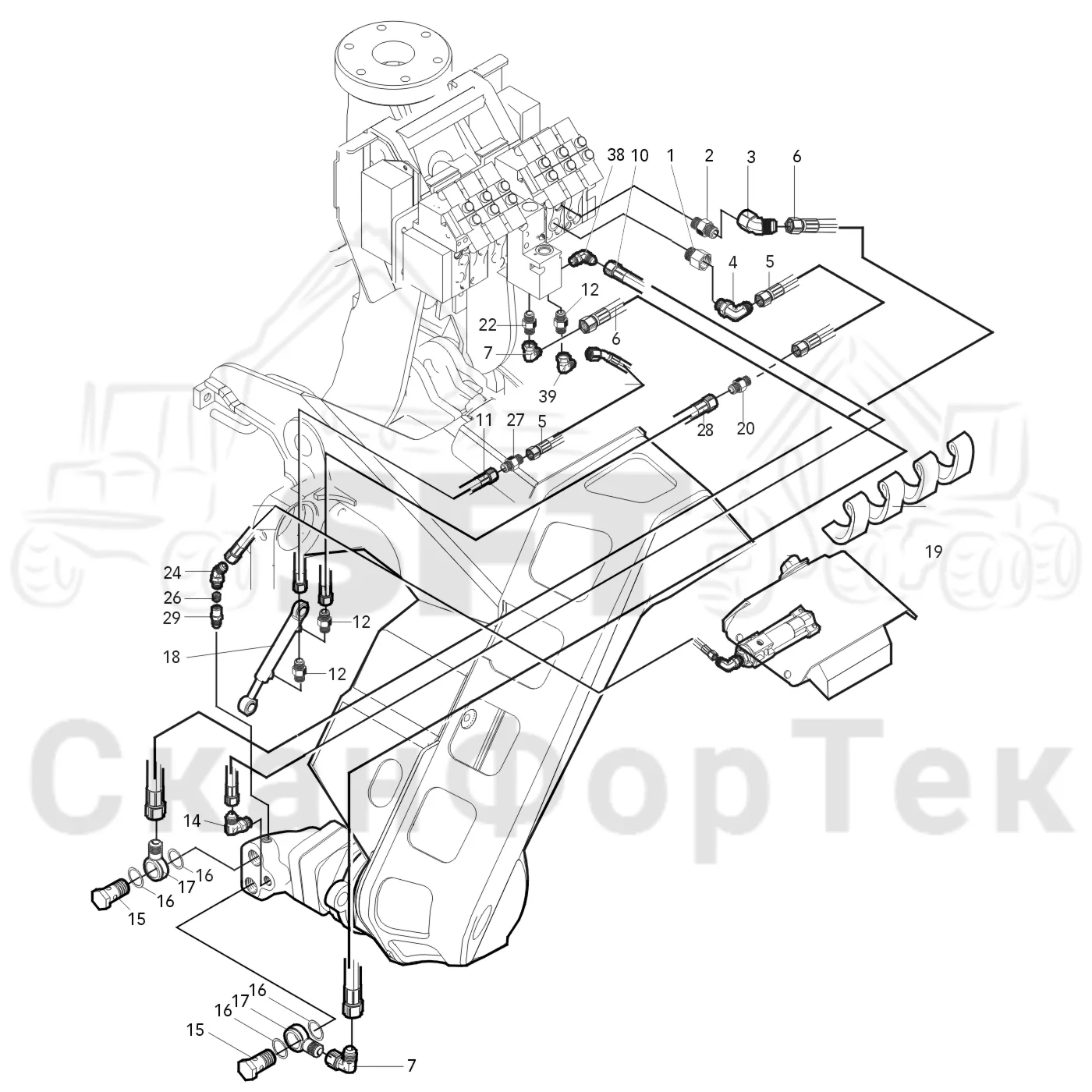 Схема: Valmet / Лесозаготовительные машины / Valmet 911.1 / Valmet 911.1 Ch 113011- / Valmet 911.1 Ch 113011- / Каталог запасных частей / Лесозаготовительное оборудование / Головка лесозаготовительной машины / Valmet 965 S2 / Valmet 965 / Каталог запасных частей / Резка / Гидравлическое устройство резки / Гидравлическое устройство резки шасси 208