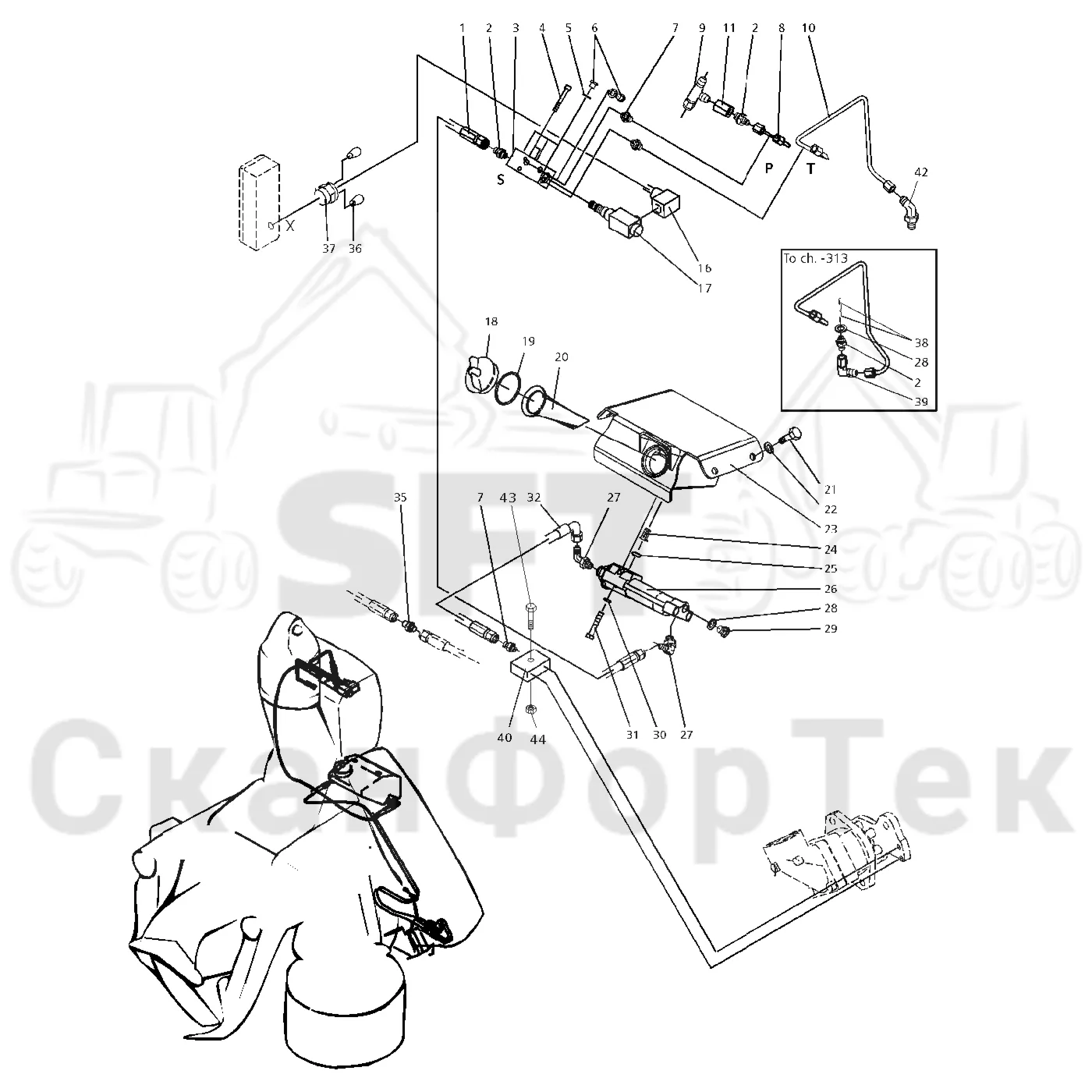 Схема: Valmet / Лесозаготовительные машины / Valmet 921 / Valmet 921 Ch 13271- / Valmet 921 Ch 13271- / Каталог запасных частей / Лесозаготовительное оборудование / Головка лесозаготовительной машины / Valmet 965 S2 / Valmet 965 / Каталог запасных частей / Резка / Смазка цепи / Электрооборудование смазки цепи
