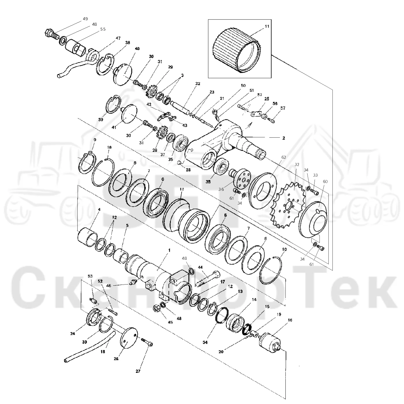 Схема: Valmet / Лесозаготовительные машины / Valmet 921.1 / Valmet 921.1 Ch. 113531- / Valmet 921.1 Ch. 113531- / Каталог запасных частей / Лесозаготовительное оборудование / Головка лесозаготовительной машины / Valmet 965 S2 / Valmet 965 / Каталог запасных частей / Измерение / Измерение длины / Измерение длины шасси -181