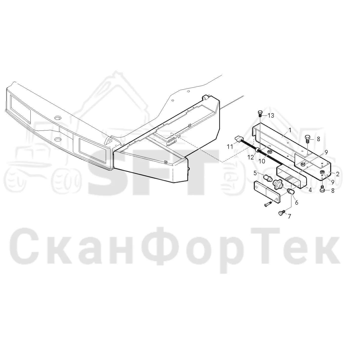 Схема: Valmet / Форвардер / Valmet 860.1 / Valmet 860.1 Ch. -115420 / Valmet 860.1 Ch. -115420 / Каталог запасных частей / Оборудование захвата / Захват / Valmet 801c Ch -11730 / Каталог запасных частей / шасси / Электрический Оборудование / Освещение дороги / Указатель поворота