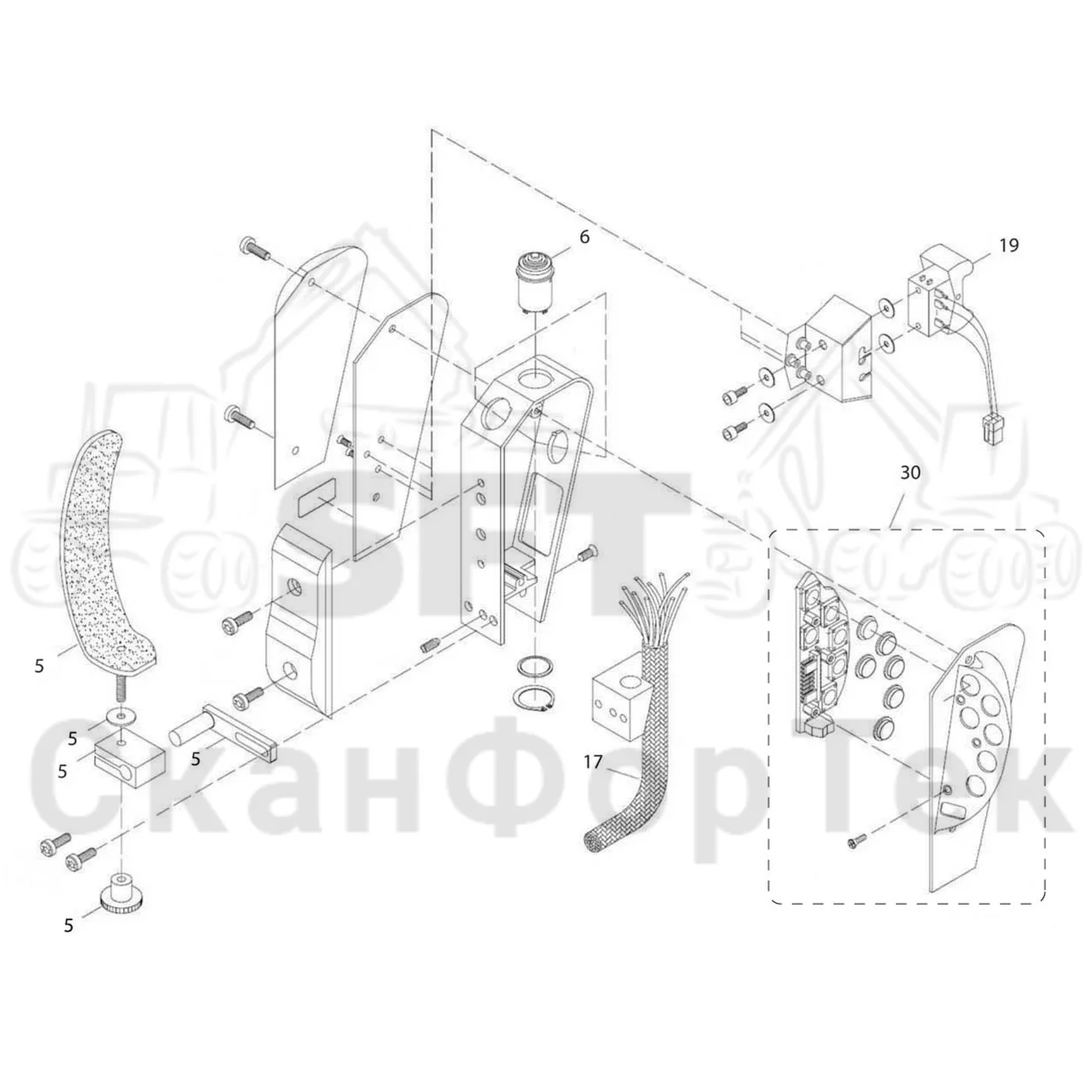 Схема: Valmet / Лесозаготовительные машины / Valmet 801 c / Valmet 801c Ch 11800- / Valmet 801c Ch 11800- / Каталог запасных частей / Система управления / Регулятор / Комплект электрооборудования Be-Ge сиденья / Ручка манипулятора левая