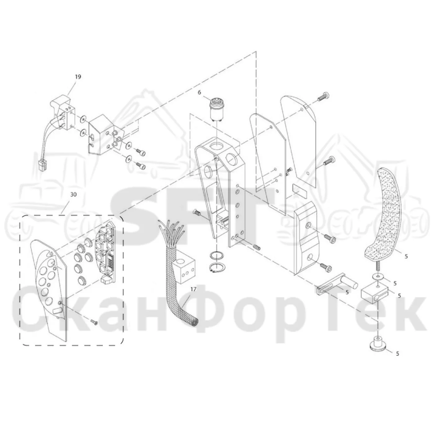 Схема: Valmet / Лесозаготовительные машины / Valmet 941 / Valmet 941 Ch -12070 / Valmet 941 Ch -12070 / Каталог запасных частей / Система управления / Регулятор / Электрический набор EME Рычаг / Ручка манипулятора правая