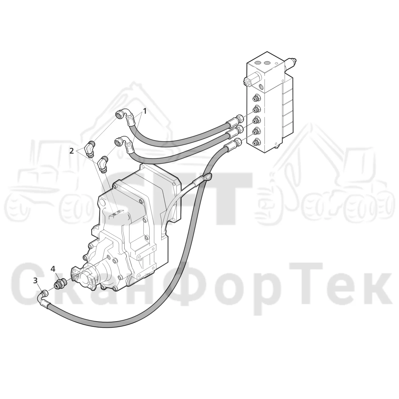 Схема: Valmet / Лесозаготовительные машины / Valmet 921.1 / Valmet 921.1  Ch. -113530 / Valmet 921.1  Ch. -113530 / Каталог запасных частей / Коробка передач / Редуктор / Редуктор VL 50 / Высокая-низкая передача. 2-6 колесный привод, гидравлика