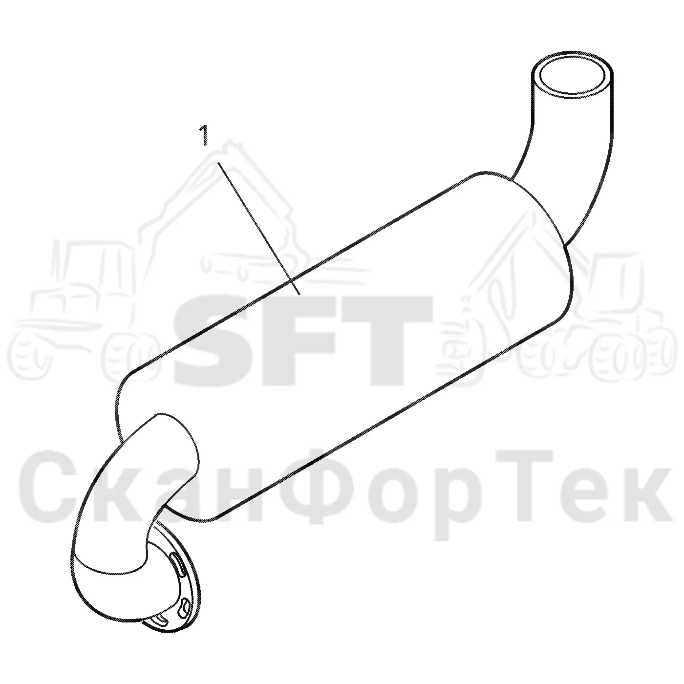 Схема: Valmet / Лесозаготовительные машины / Valmet 901.3 / Valmet 901.3 Ch -311190 / Valmet 901.3 Ch -311190 / Каталог запасных частей / Двигатель / Впуск - выпуск / Выхлопная система / Глушитель