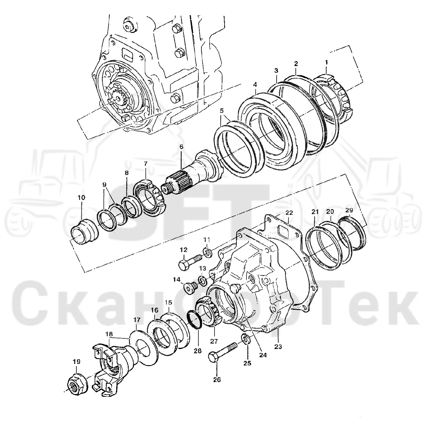 Схема: Valmet / Лесозаготовительные машины / Valmet 921 / Valmet 921 Ch 13271- / Valmet 921 Ch 13271- / Каталог запасных частей / Коробка передач / Редуктор / Gearbox VL 48 / Комплект шестерен выходного вала