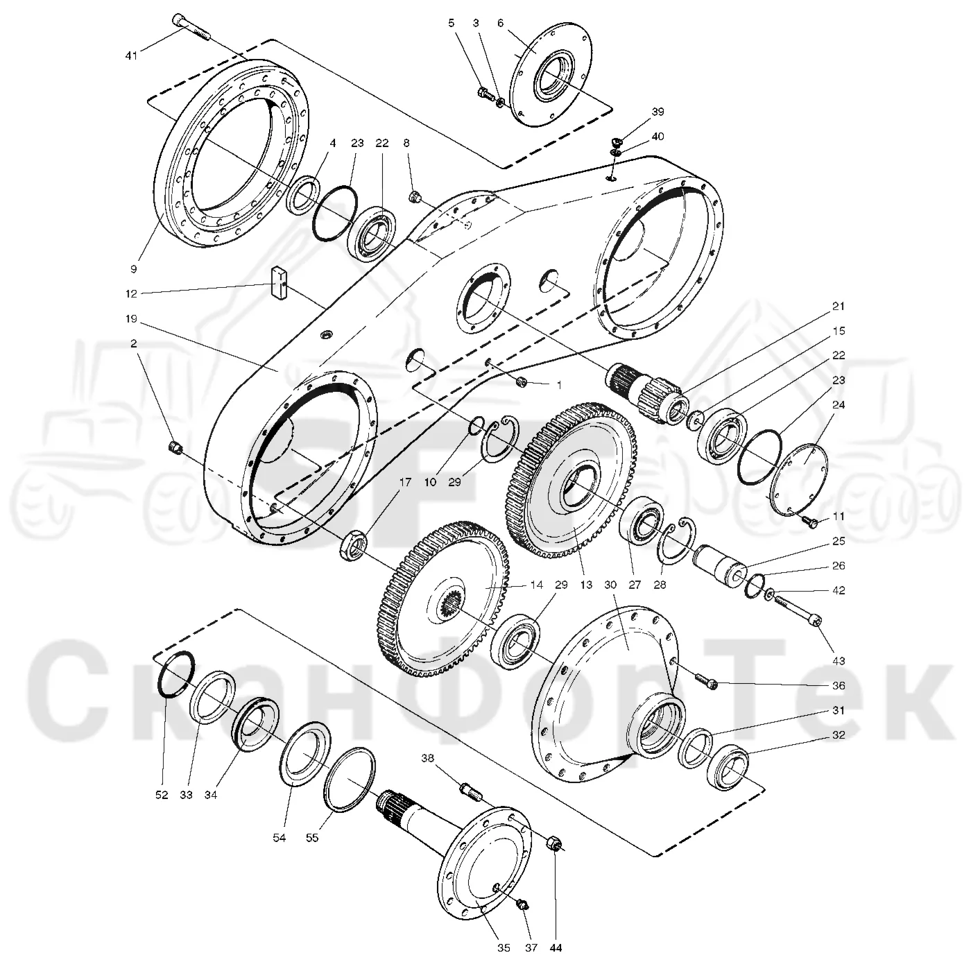 Схема: Valmet / Лесозаготовительные машины / Valmet 921 / Valmet 921 Ch -13270 / Valmet 921 Ch -13270 / Каталог запасных частей / Коробка передач / Мост каретки / Агрегат каретки / каретки